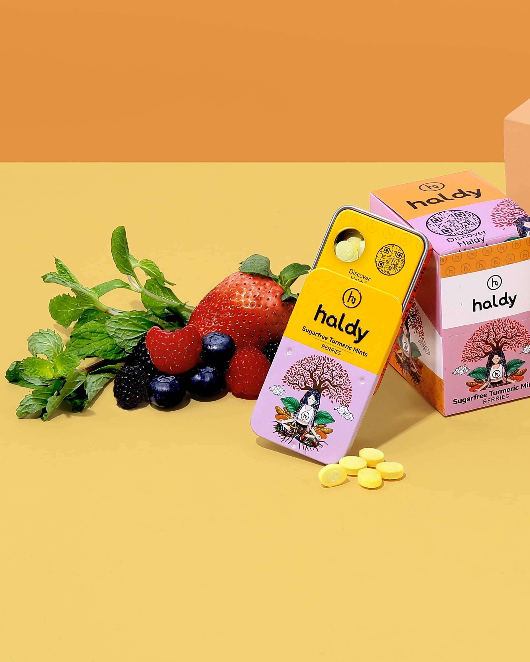 HALDY | Sugarfree Turmeric Mints - Berries (6-Pack)