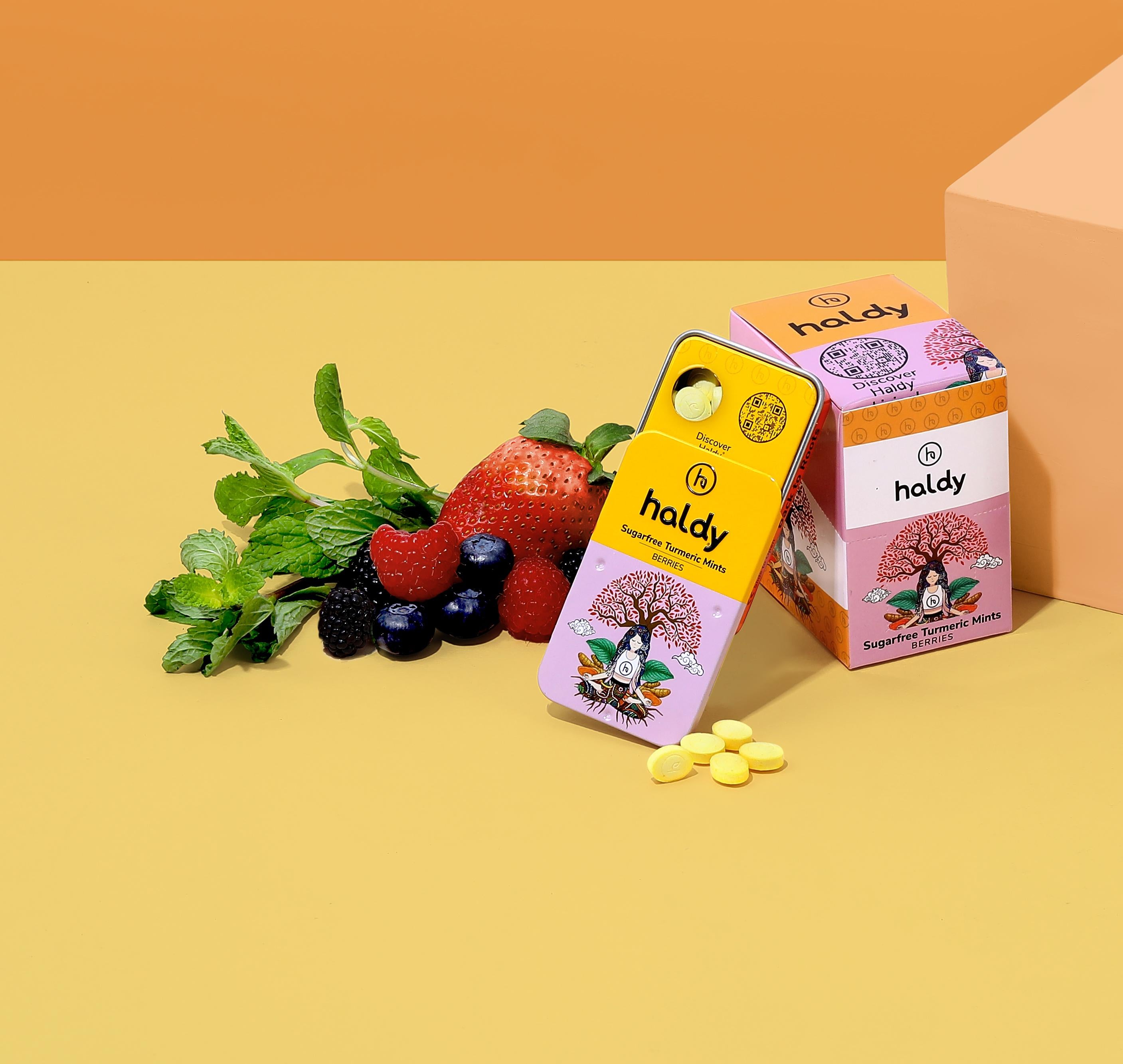 HALDY | Sugarfree Turmeric Mints - Berries (6-Pack)