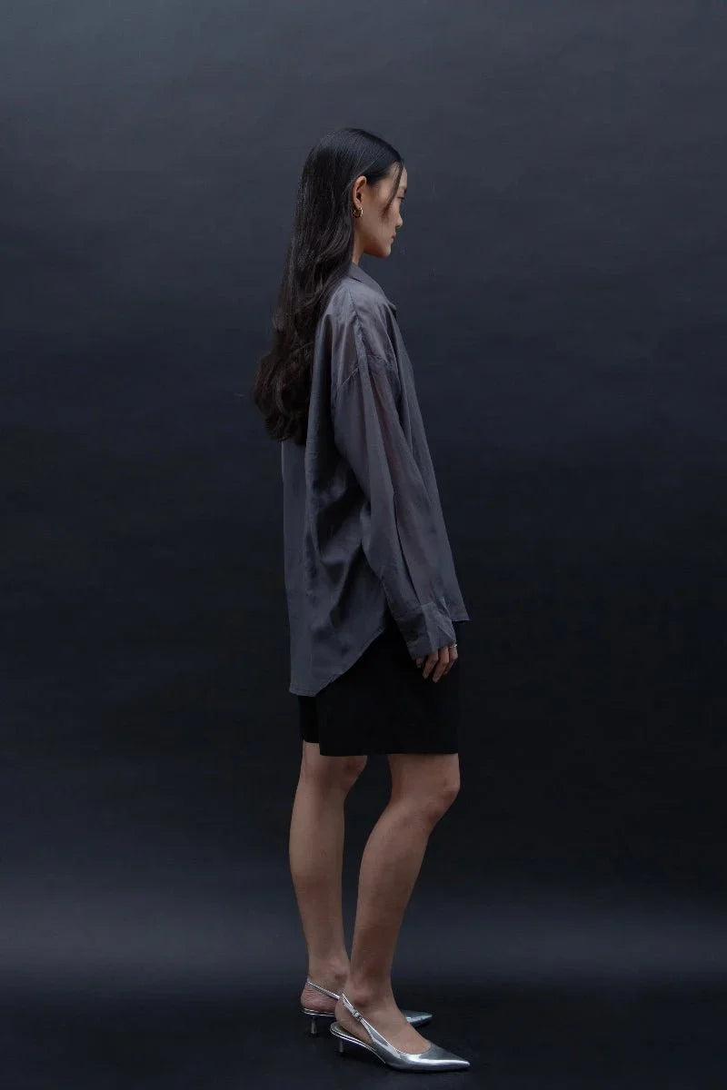 SAERO COLLECTIVE | Malgeun Tencel Shirt | Slate Grey