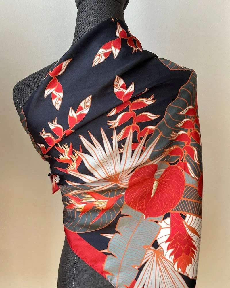 BINARY STYLE | Tropical Party Silk Scarf