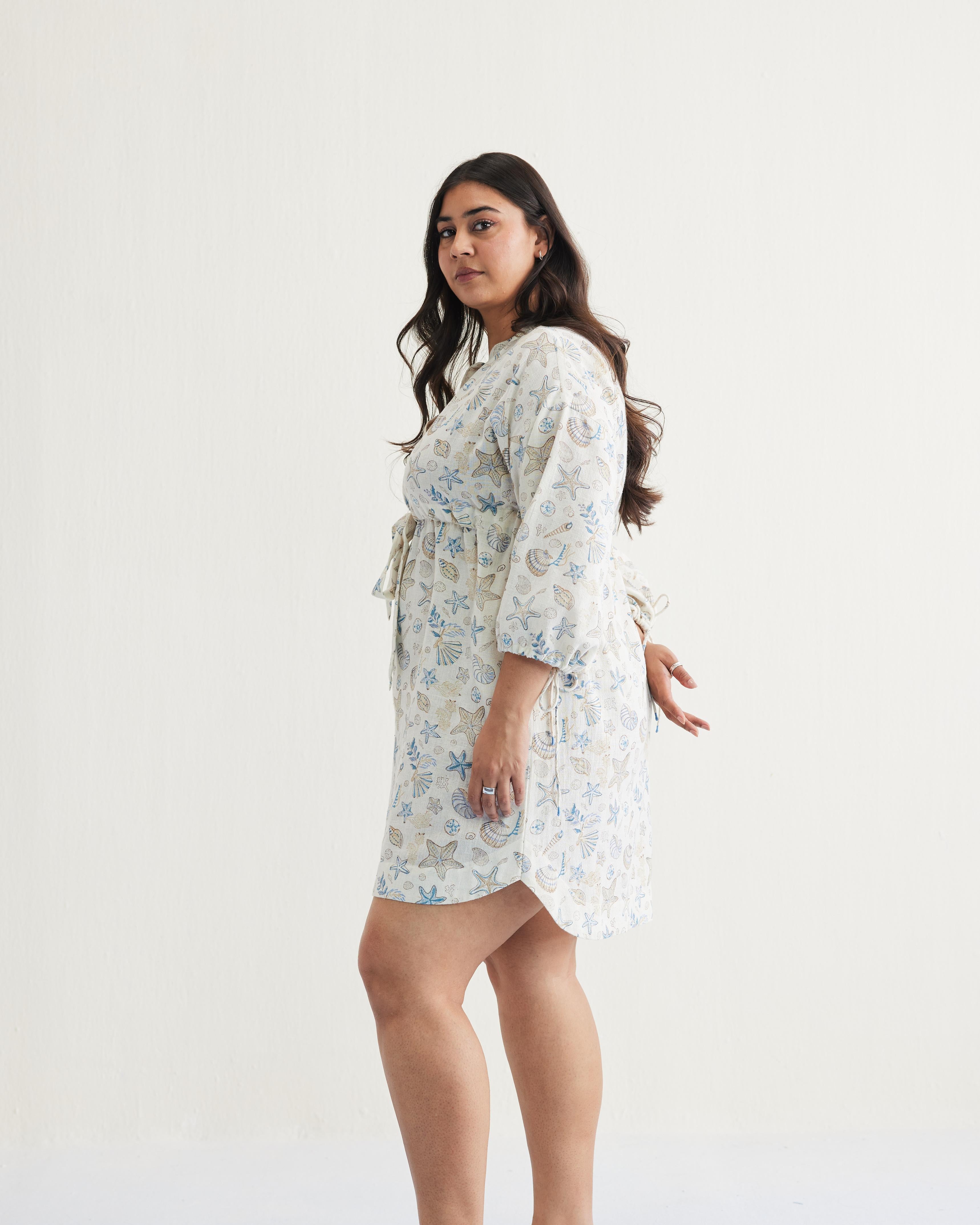 SUI | The Marine Handspun Handspun Handwoven Organic Cotton Short Dress