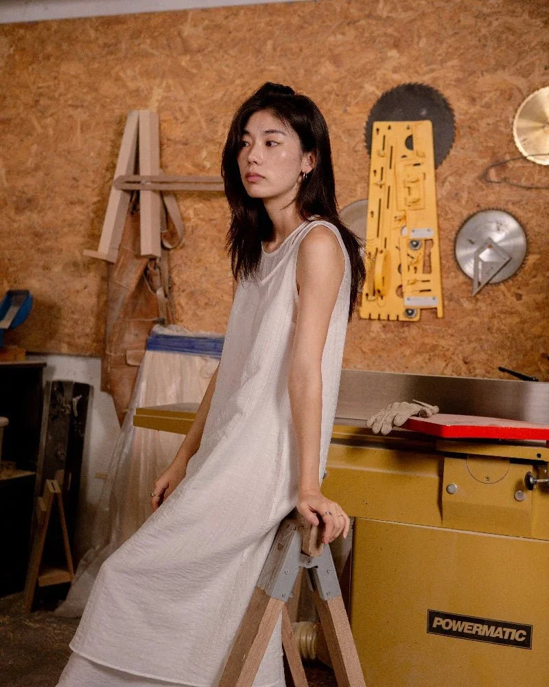 SAERO COLLECTIVE | Mok Textured Dress | White