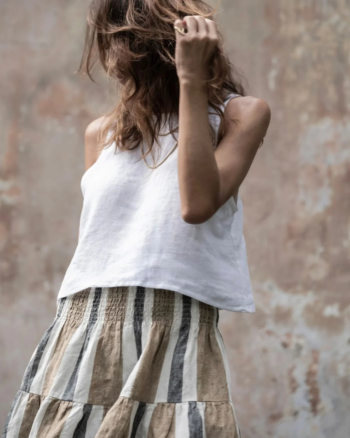 EDITION LIMITEE SINGAPORE | Mini Skirt | Charcoal Stripes