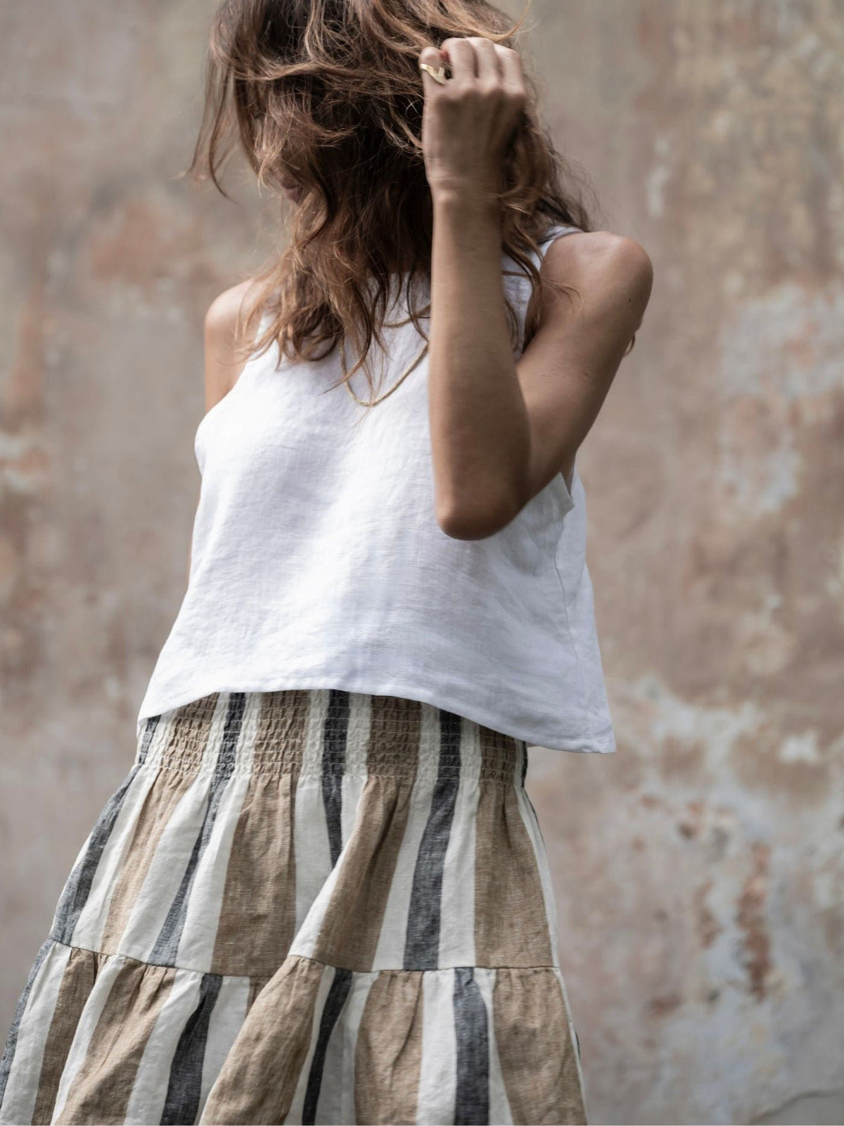 EDITION LIMITEE SINGAPORE | Mini Skirt | Charcoal Stripes