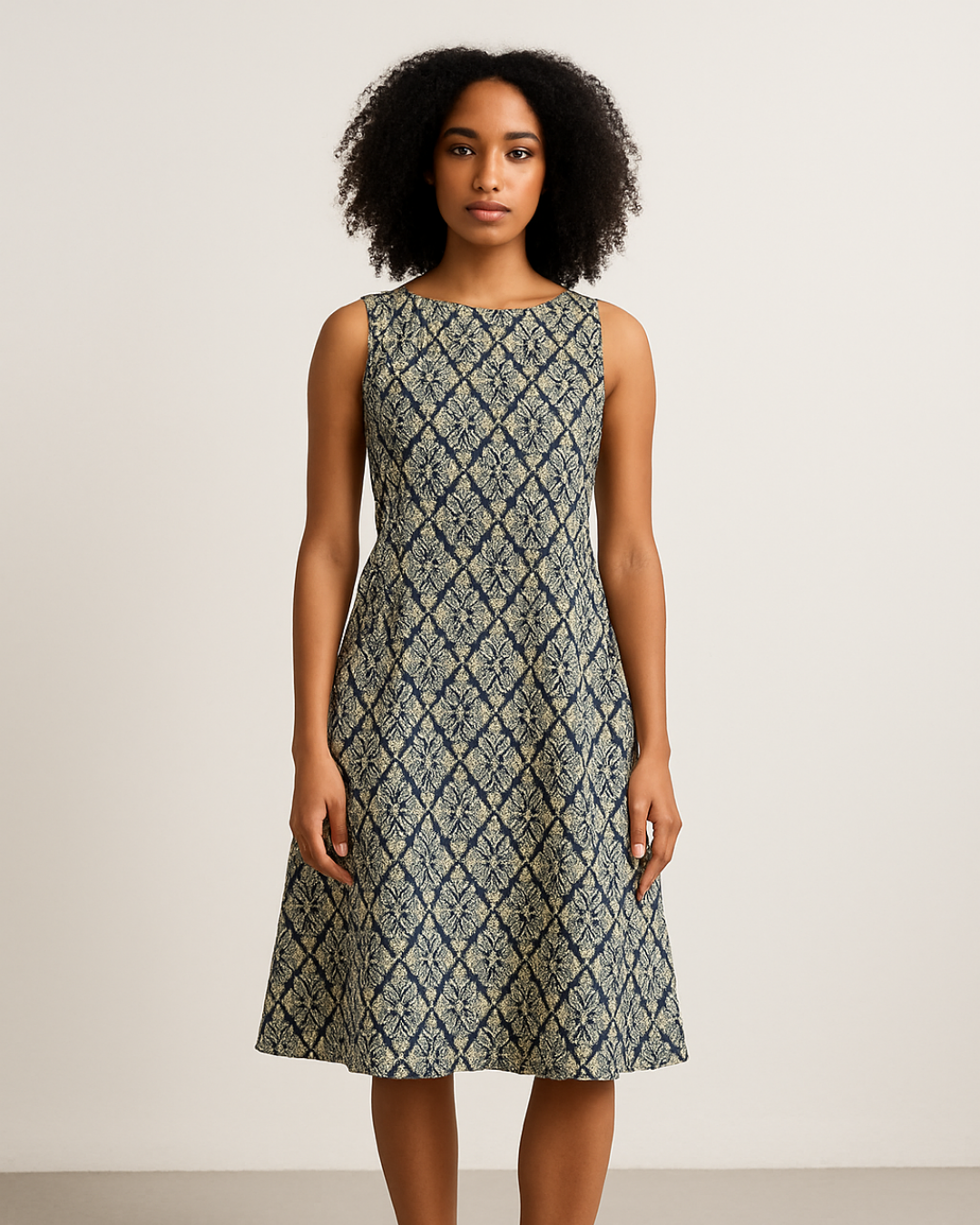 NIMBU | Isla Ikat Women A-Line Dress In Cotton