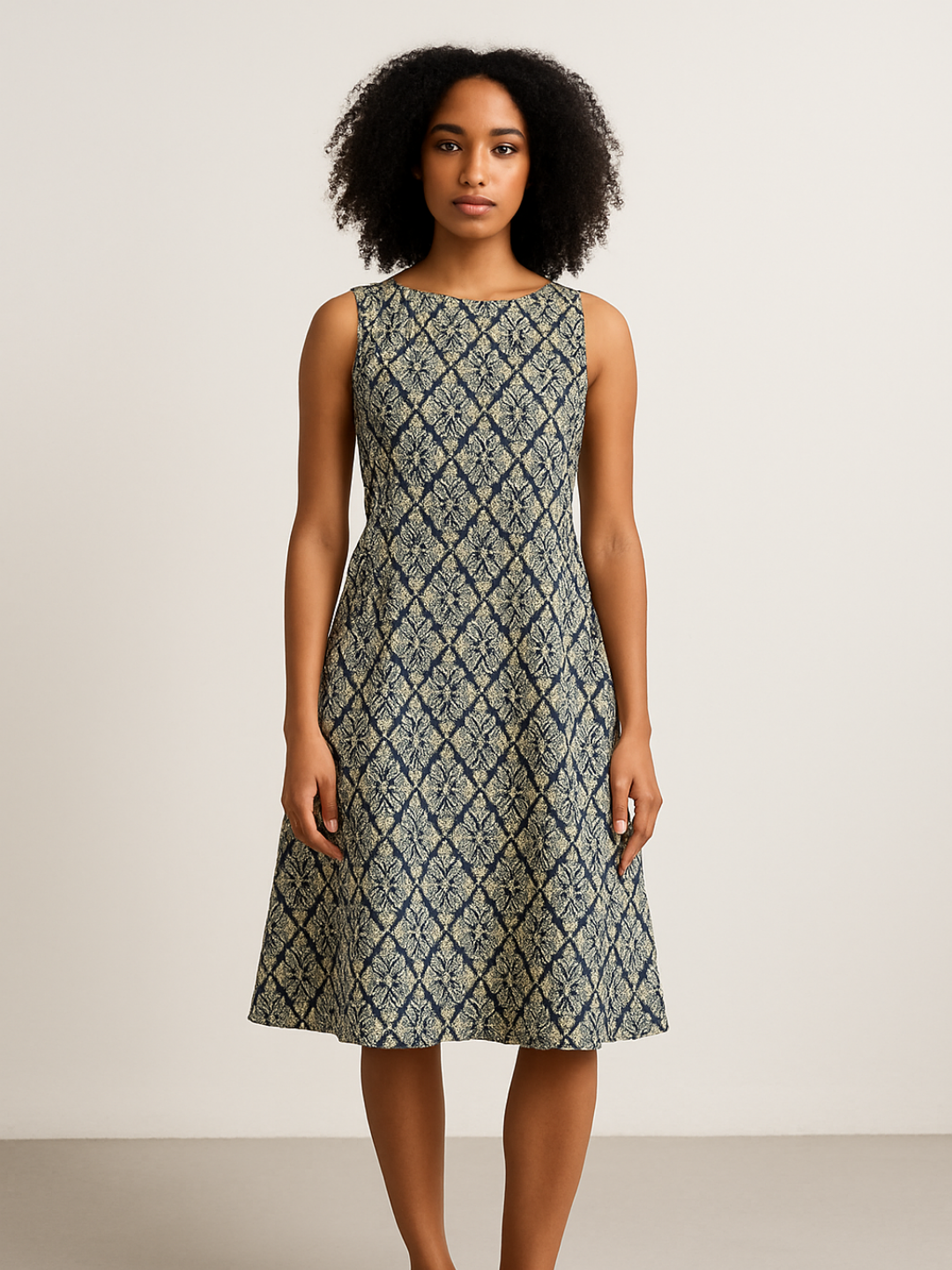 NIMBU | Isla Ikat Women A-Line Dress In Cotton