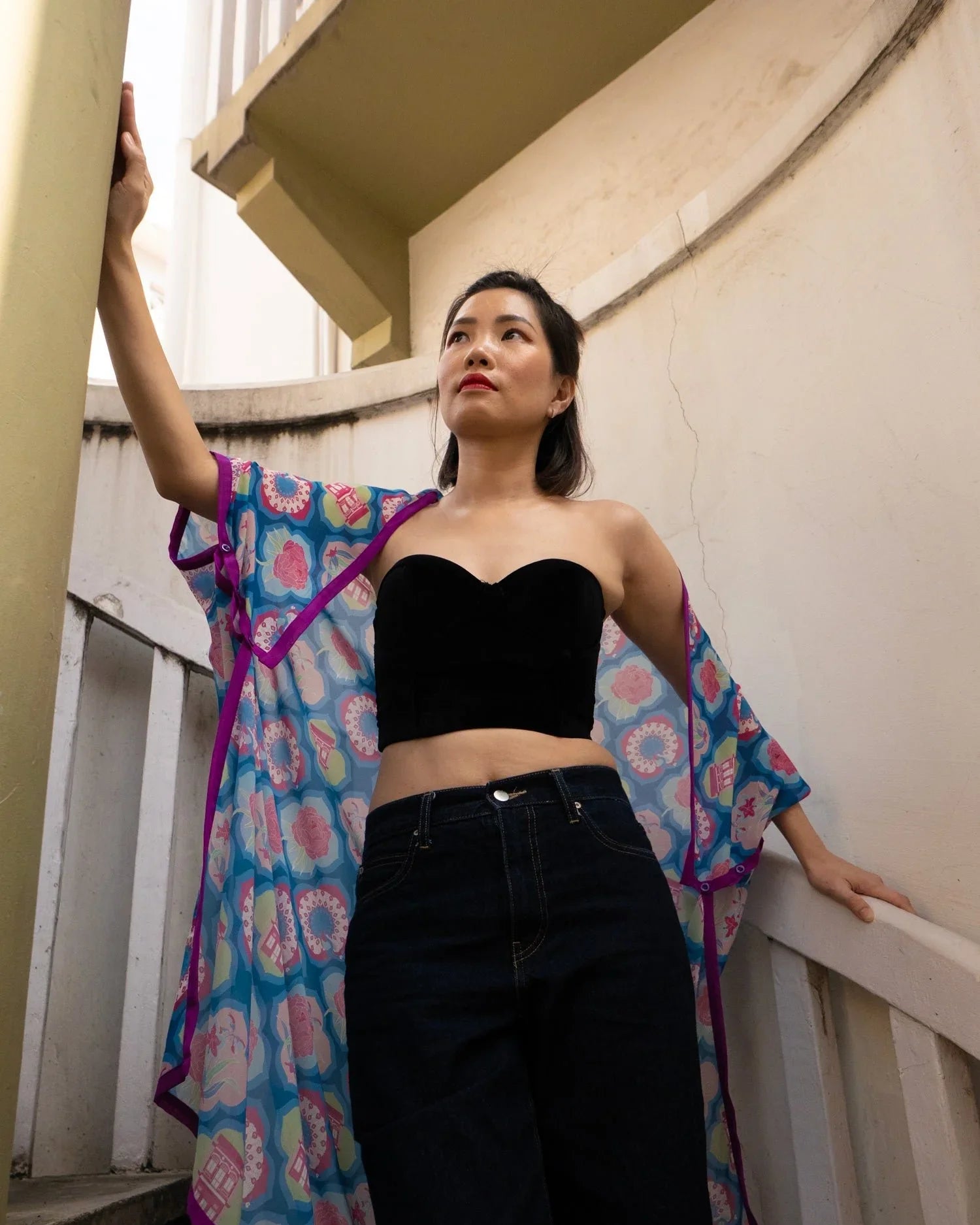 BINARY STYLE | Peranakan Motif - Scardigan Convertible Scarf