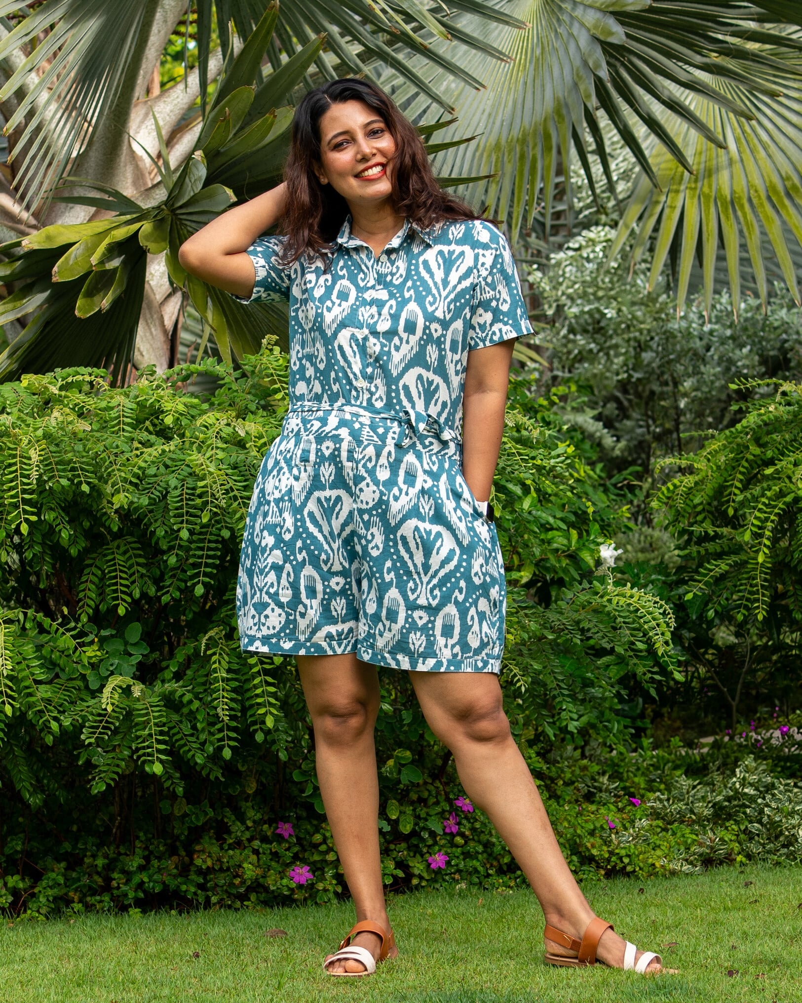 NIMBU | Ankara Blue Womens Cotton Playsuit