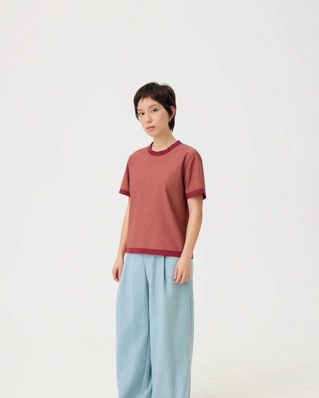 3EIGHTH | Everyday Reversible Tee in Burgundy & Sappanwood