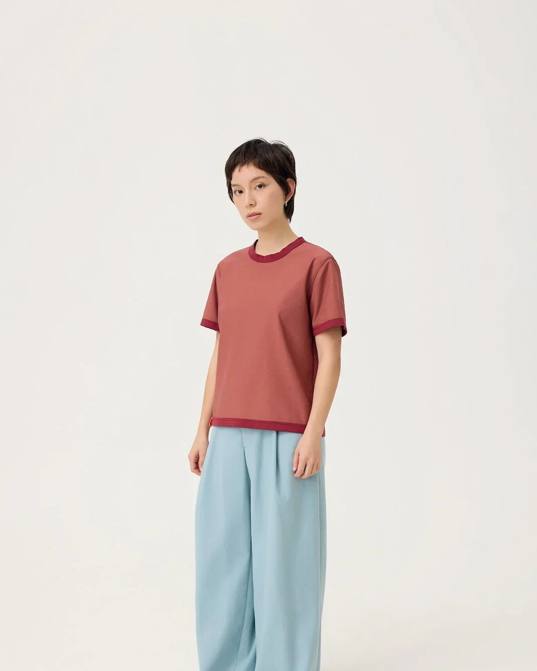 3EIGHTH | Everyday Reversible Tee in Burgundy & Sappanwood
