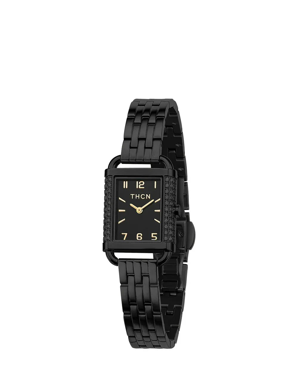 BLACK BY BLUE BRAVE | THCN Hยท I Reflection Black Dial & Black Bracelet Watch
