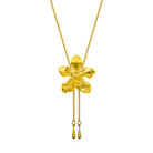 RISIS | Vanda Limbata Orchid Long Slider Necklace in Gold