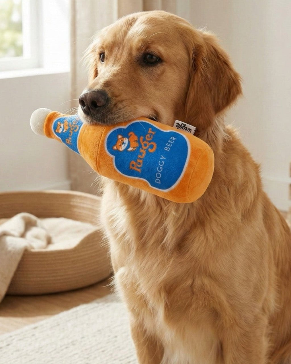NOM | Waggle Pawger Beer Squeakie Chew Toy