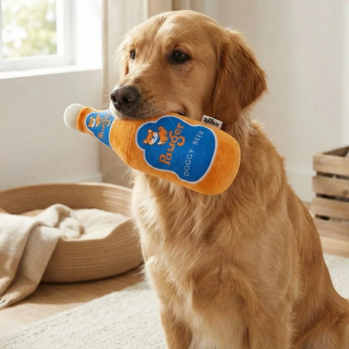 NOM | Waggle Pawger Beer Squeakie Chew Toy