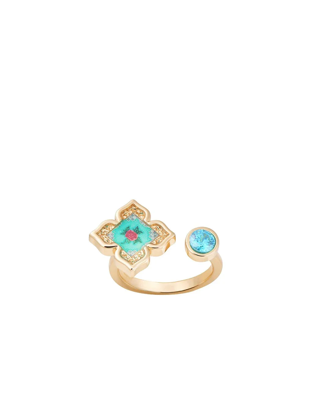 RARE BIRD COLLECTION | Floral Ring - Turquoise