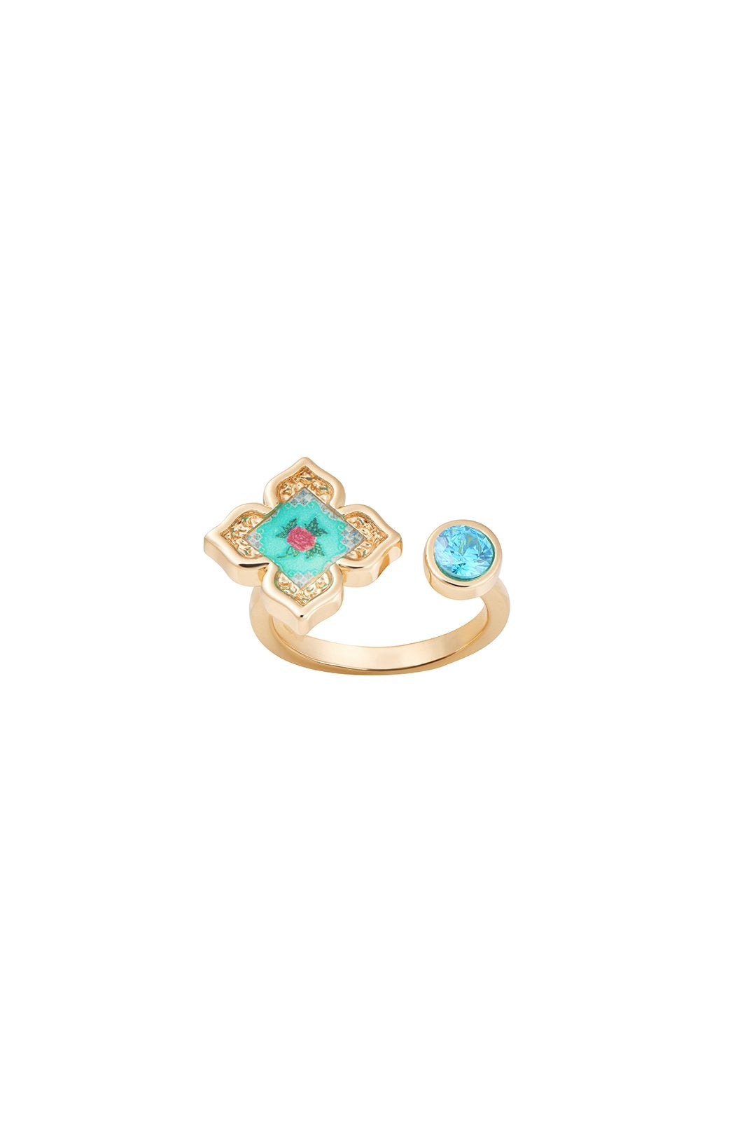 RARE BIRD COLLECTION | Floral Ring - Turquoise