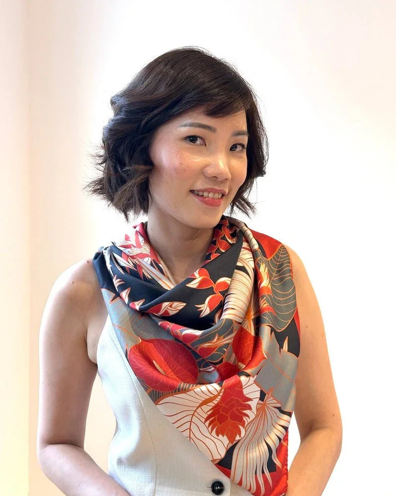BINARY STYLE | Tropical Party Silk Scarf