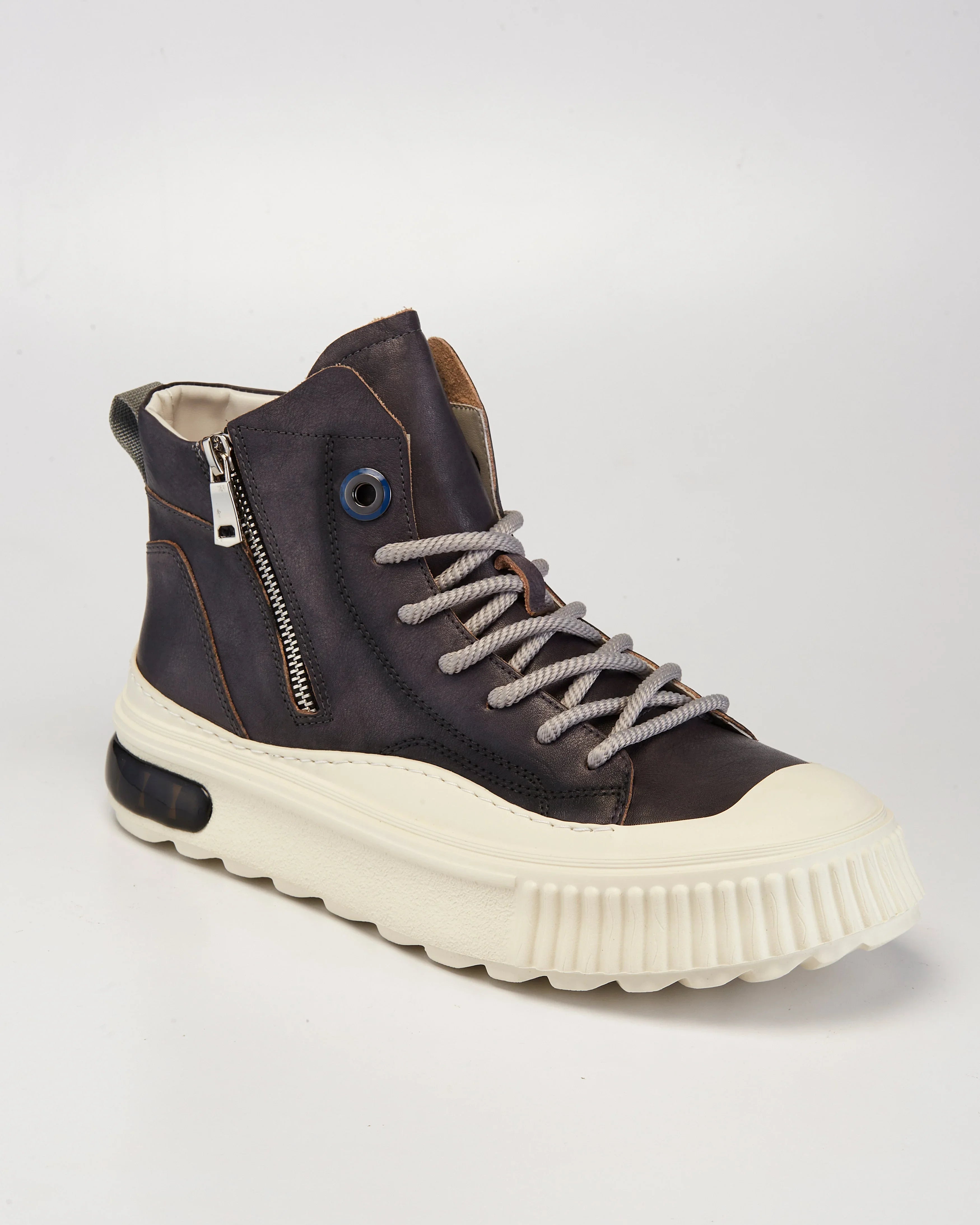PROJECTWEAR | Farrell Mid Cut Leather Sneaker Grey