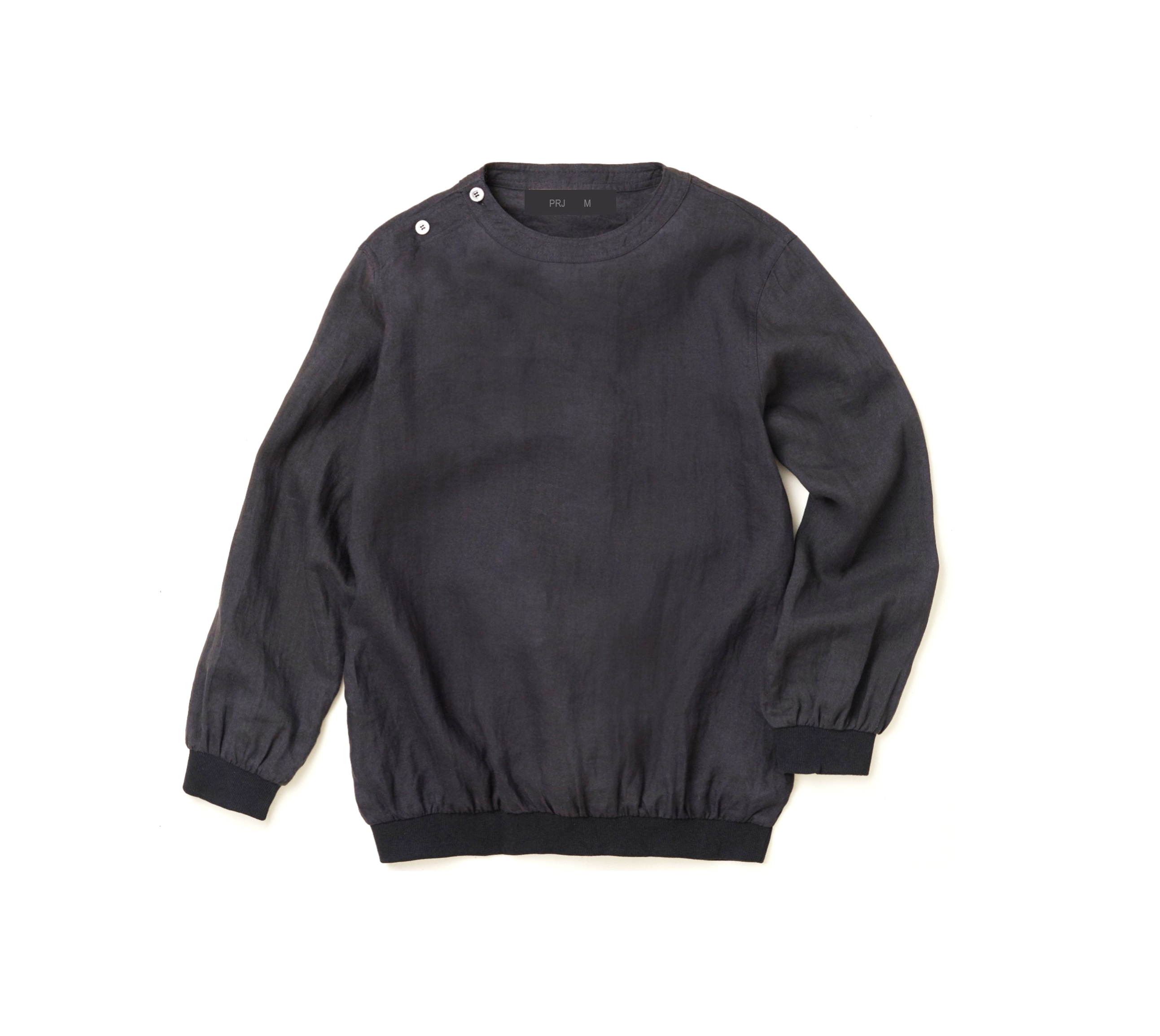 PROJET1826 | Linen Longsleeve With Shoulder Button - BLK