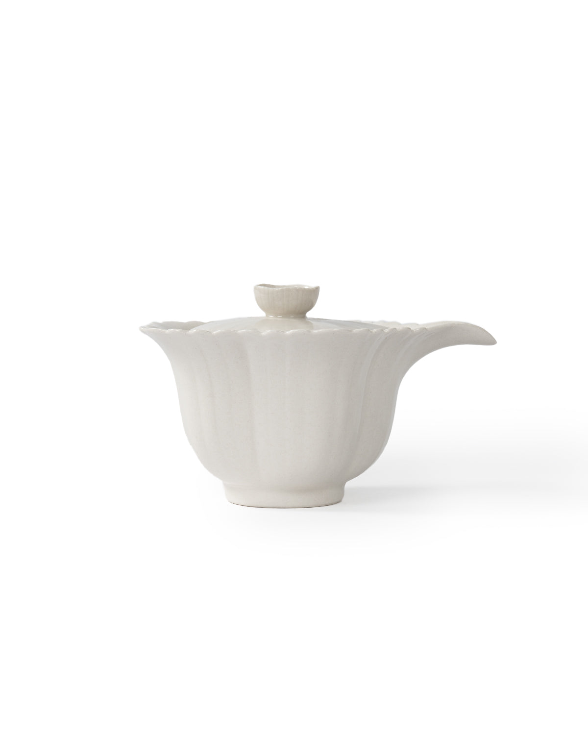 CRAFILAB | Ash Gray & Small Floral Edge Five & Petal Teapot