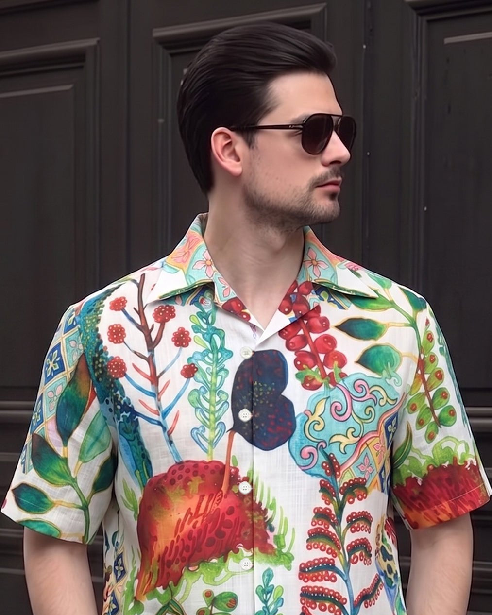KANZI COLLECTION | Watercolor Botanical Shirt