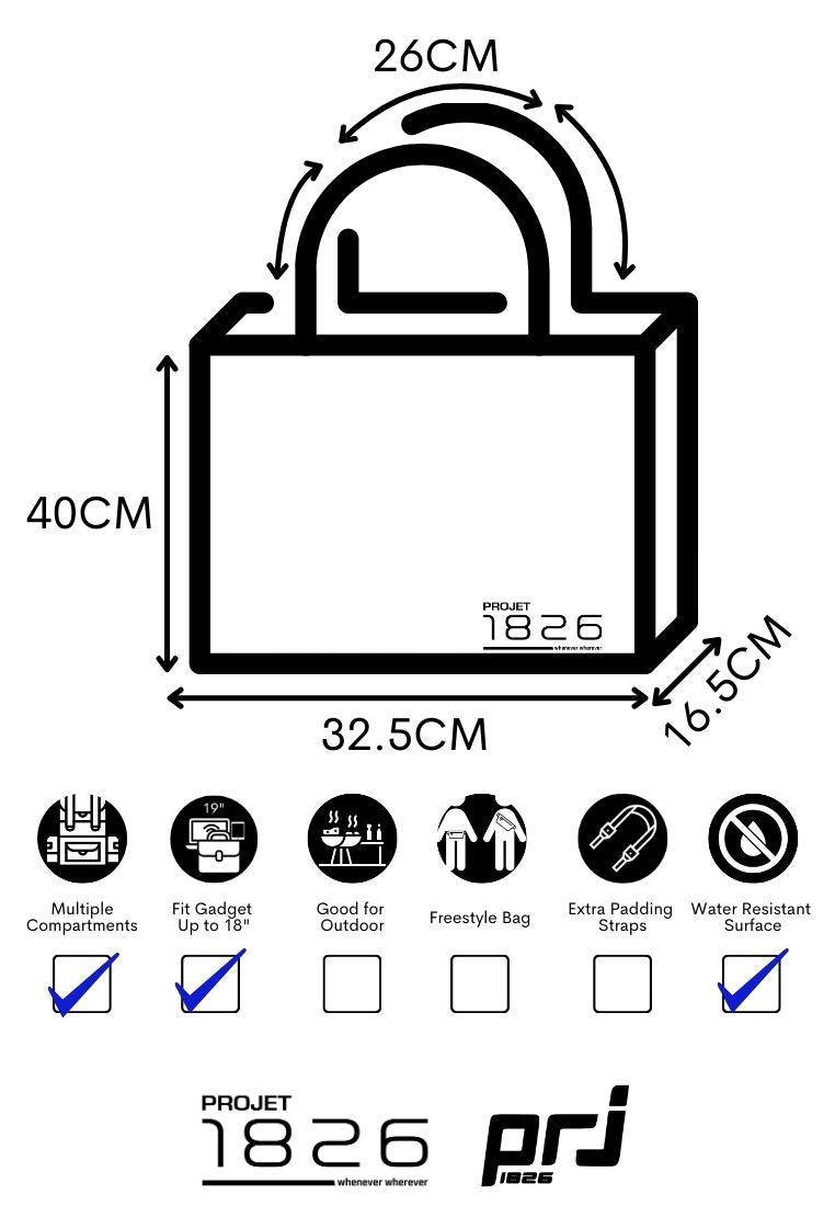 PROJET1826 | CAEDMON Multipockets Tote Bag Green