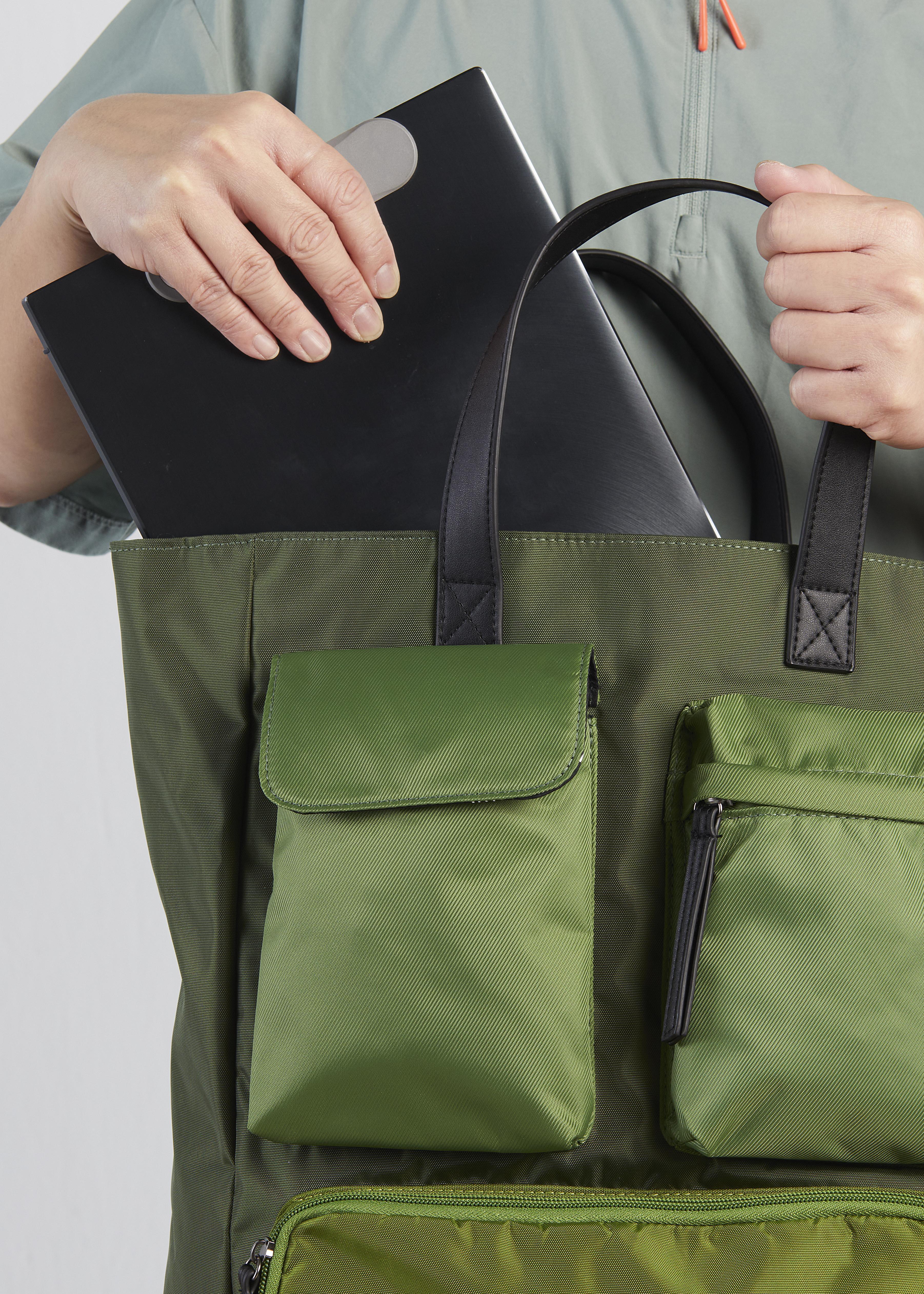 PROJET1826 | CAEDMON Multipockets Tote Bag Green