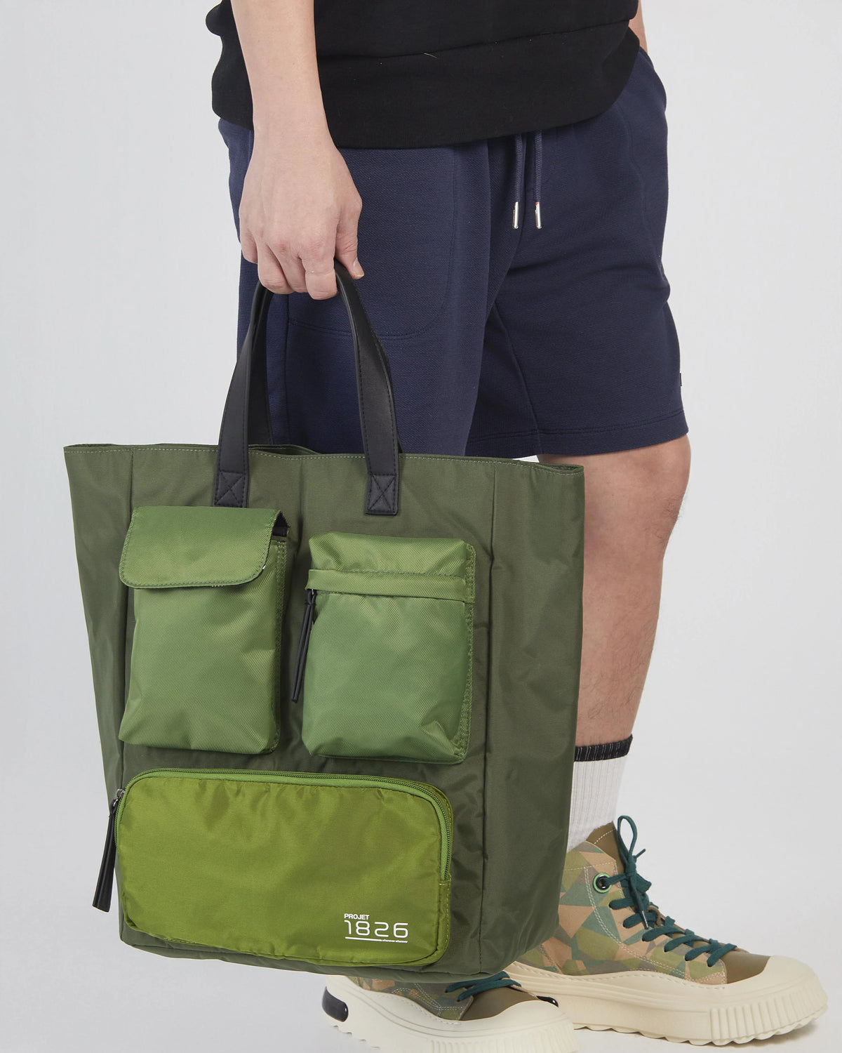 PROJET1826 | CAEDMON Multipockets Tote Bag Green