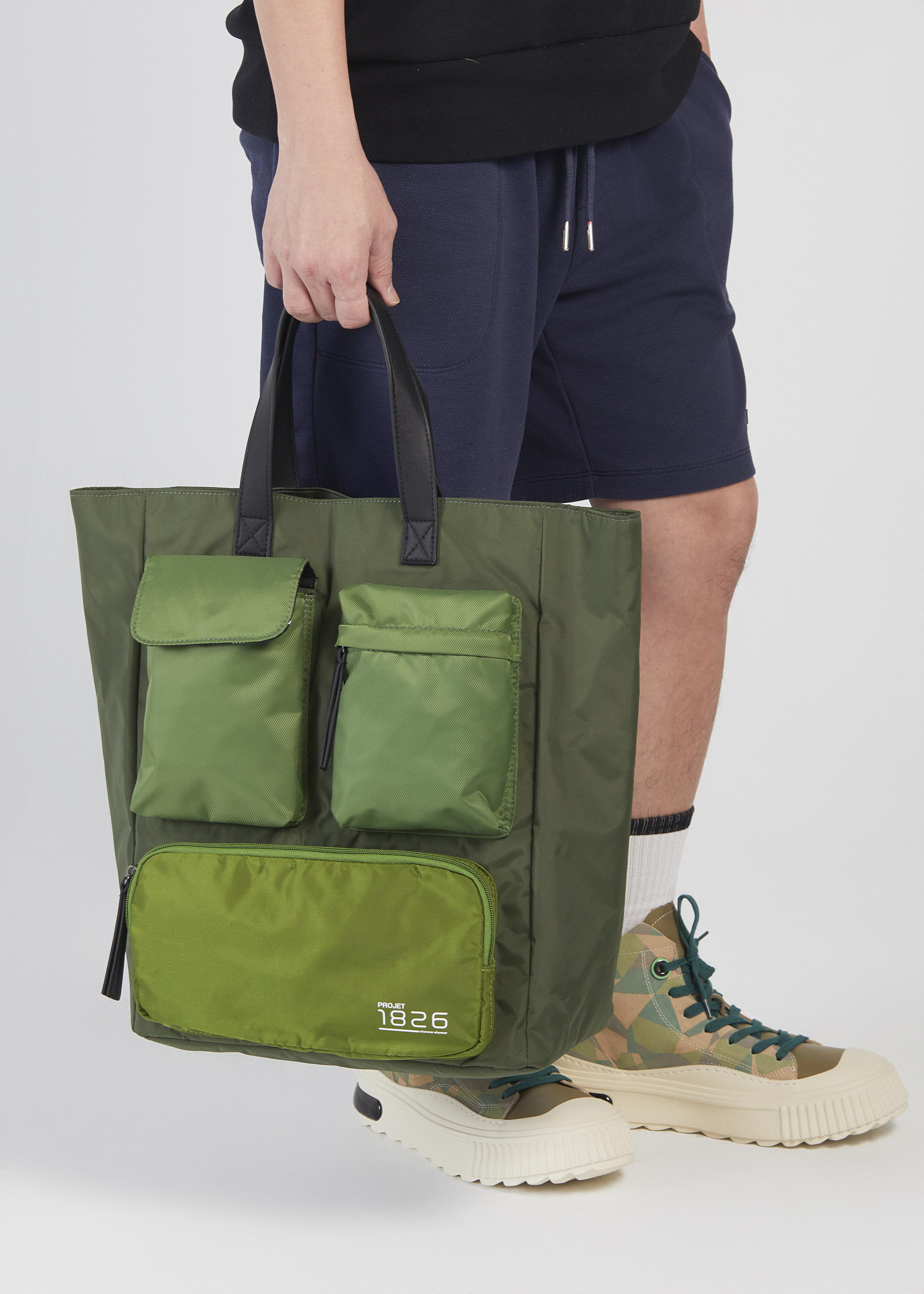 PROJET1826 | CAEDMON Multipockets Tote Bag Green