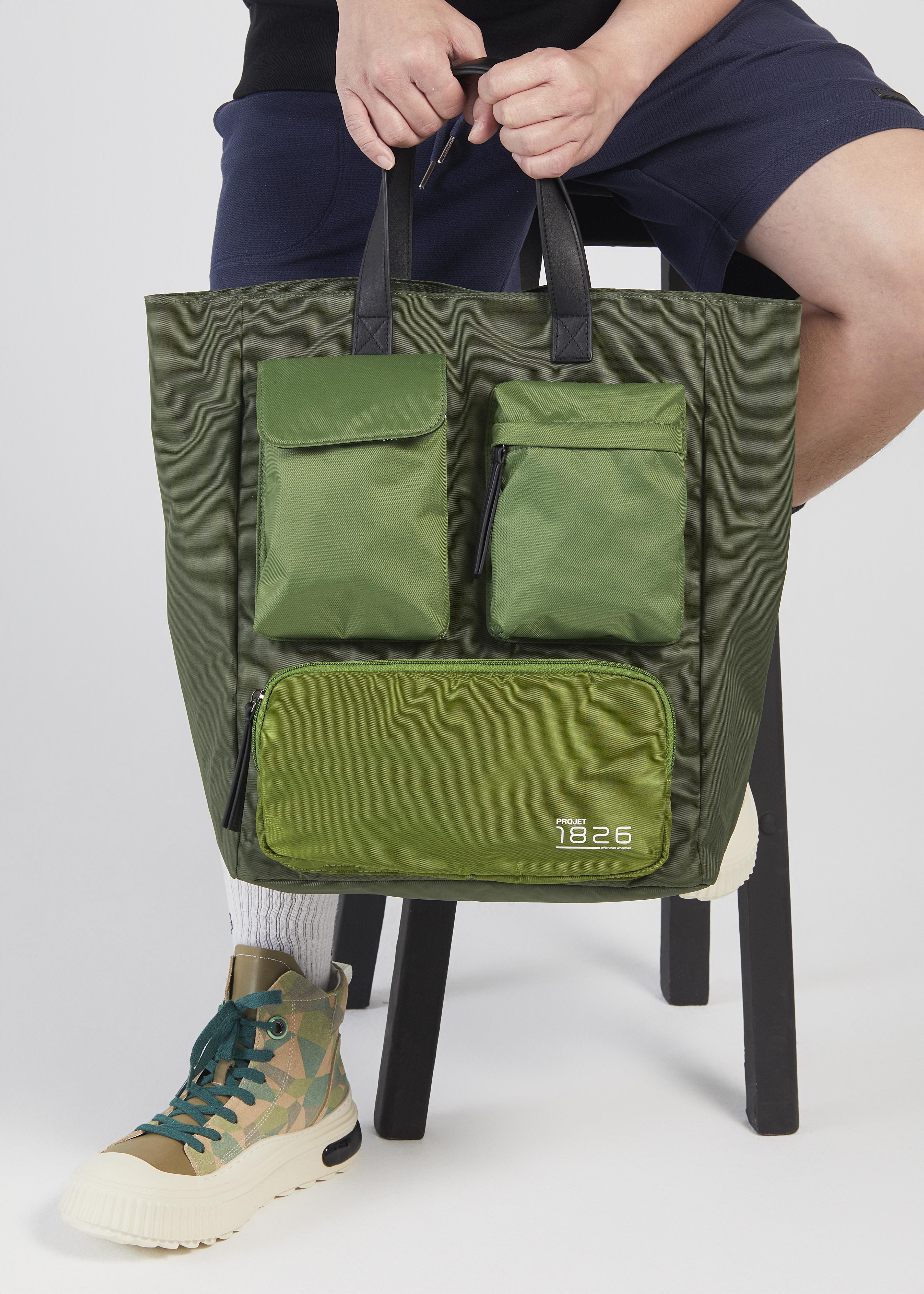 PROJET1826 | CAEDMON Multipockets Tote Bag Green