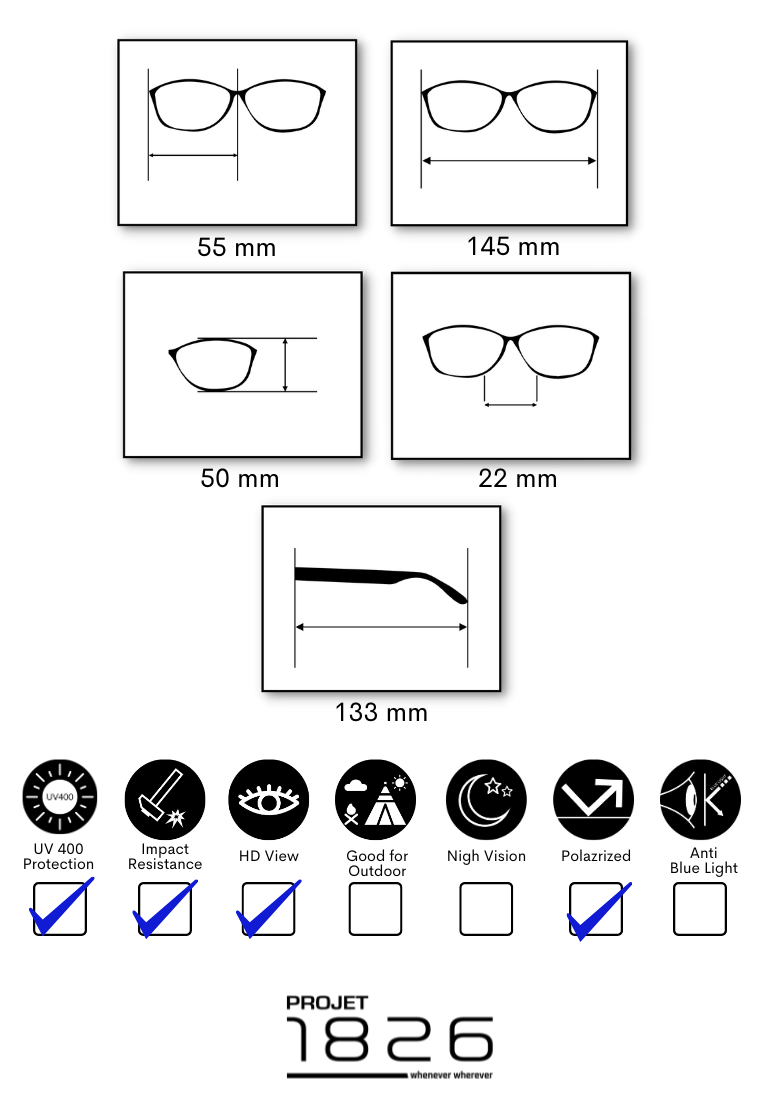 PROJET1826 | DAEMYN Polarized Foldable Sunglasses Black/Black