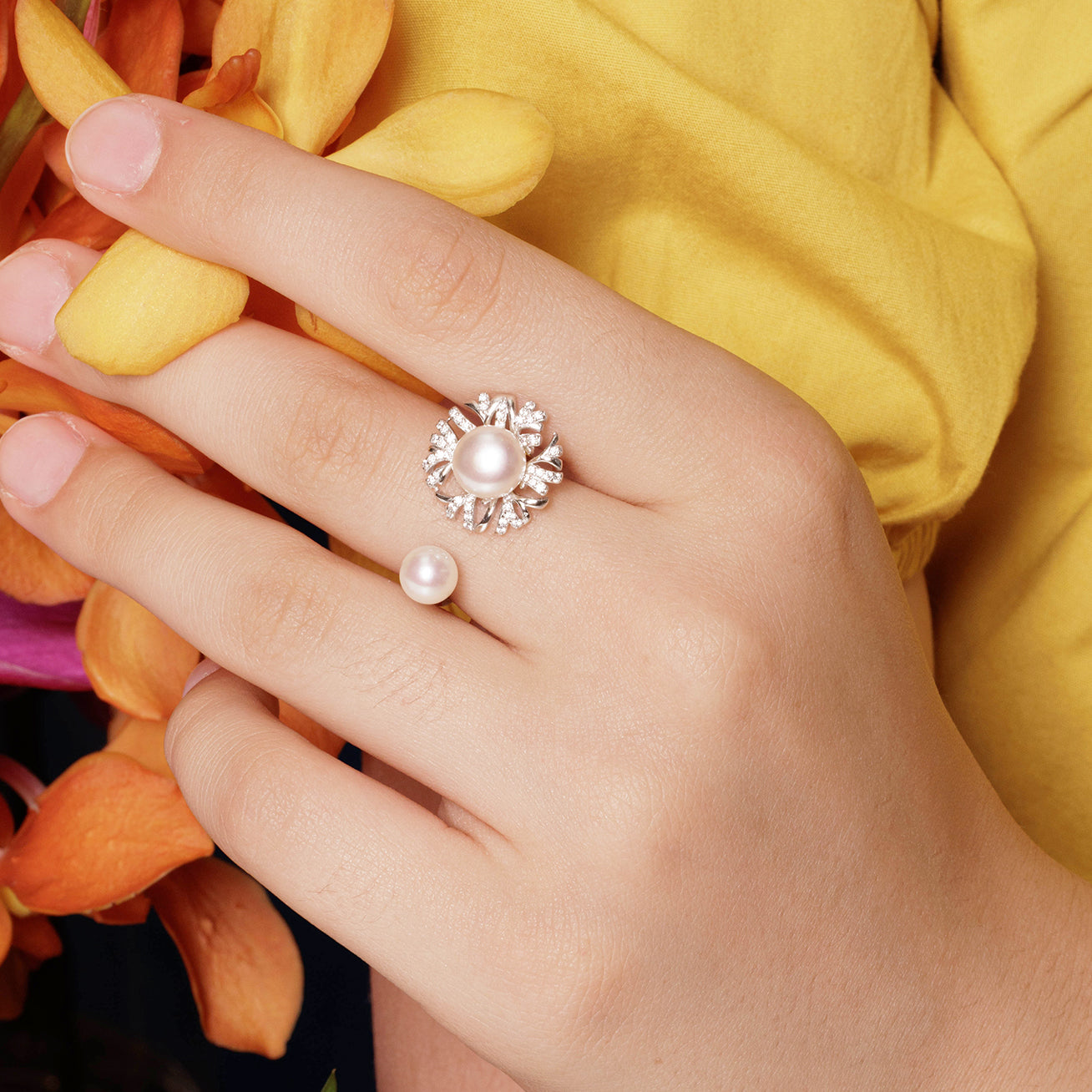 PEARLY LUSTRE | Top Grade Freshwater Pearl Rings WR00209 | GARDENS