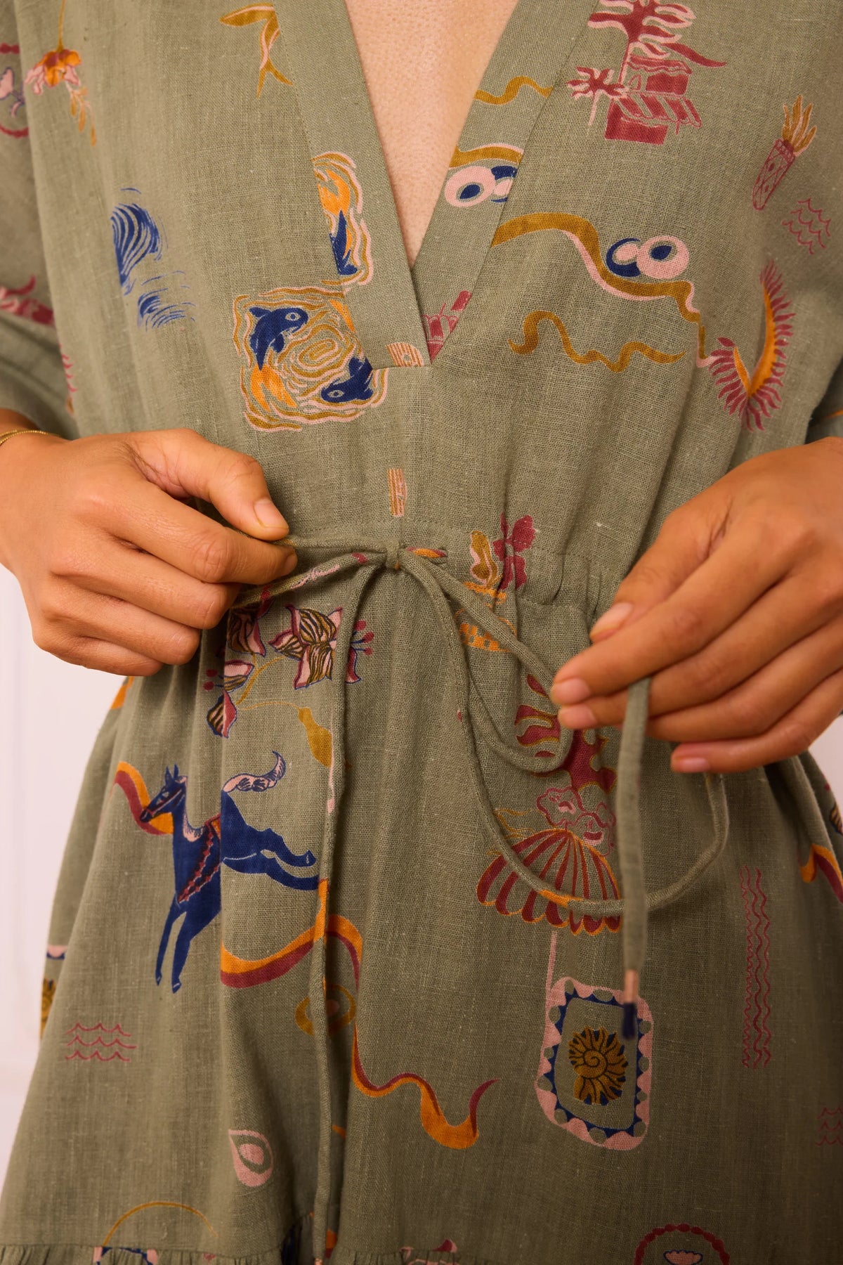 SUI | Seaside Bloom Handspun Handwoven Organic Cotton Dress