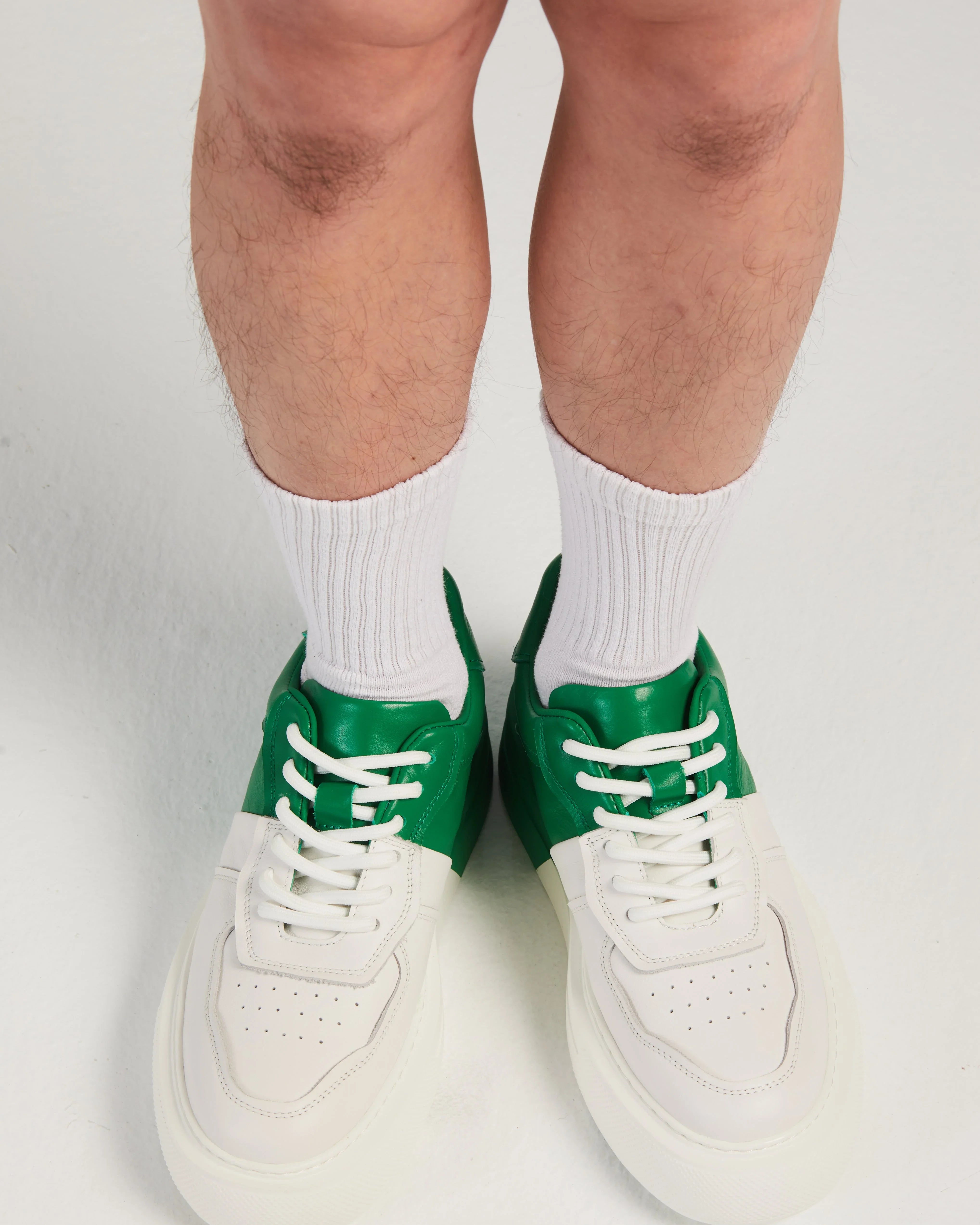 PROJECTWEAR | Fergie Dual Colour Leather Sneaker Green