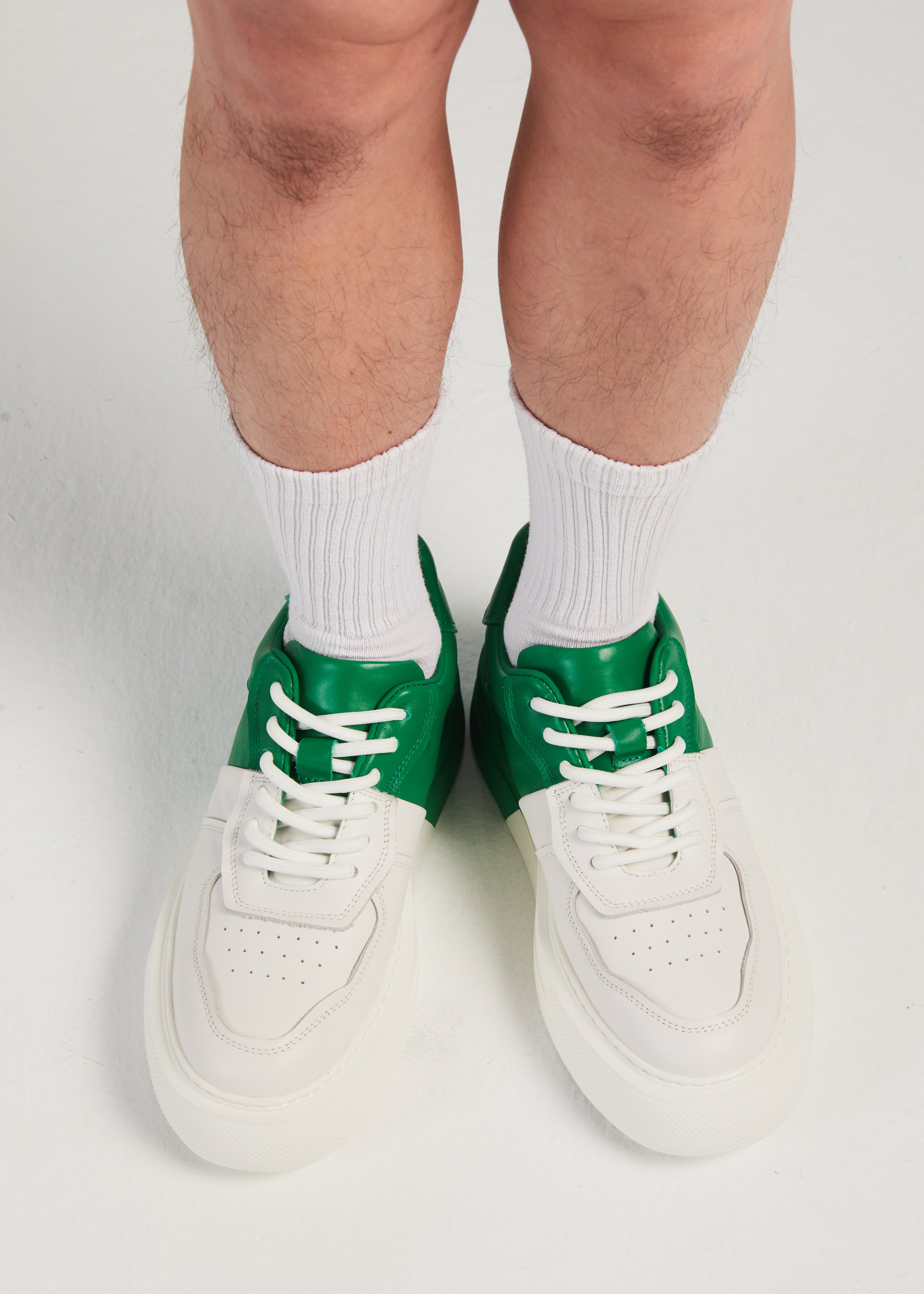 PROJECTWEAR | Fergie Dual Colour Leather Sneaker Green