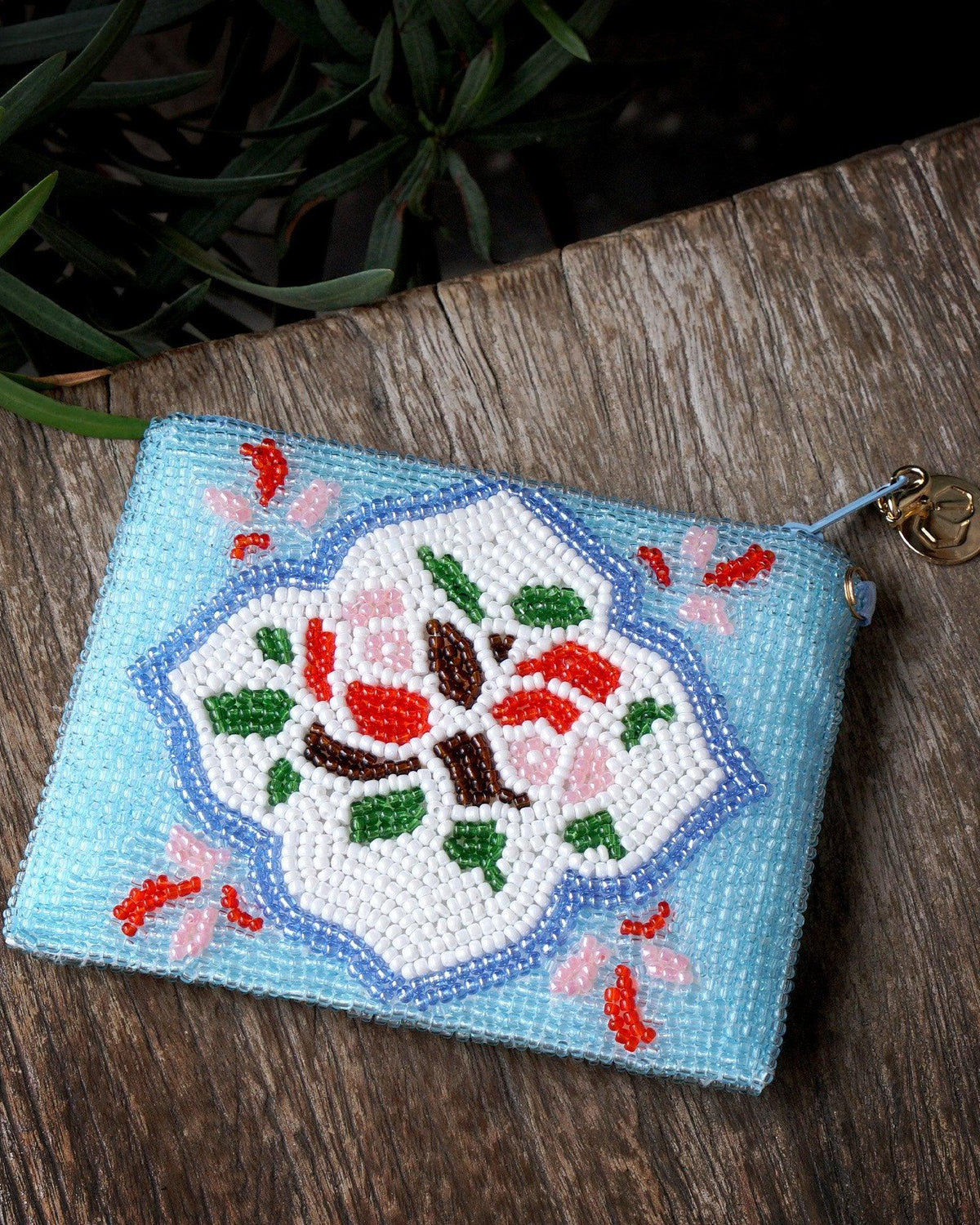 COCOONESE | Beaded Coin Purse - Spring Mosaic (BL)