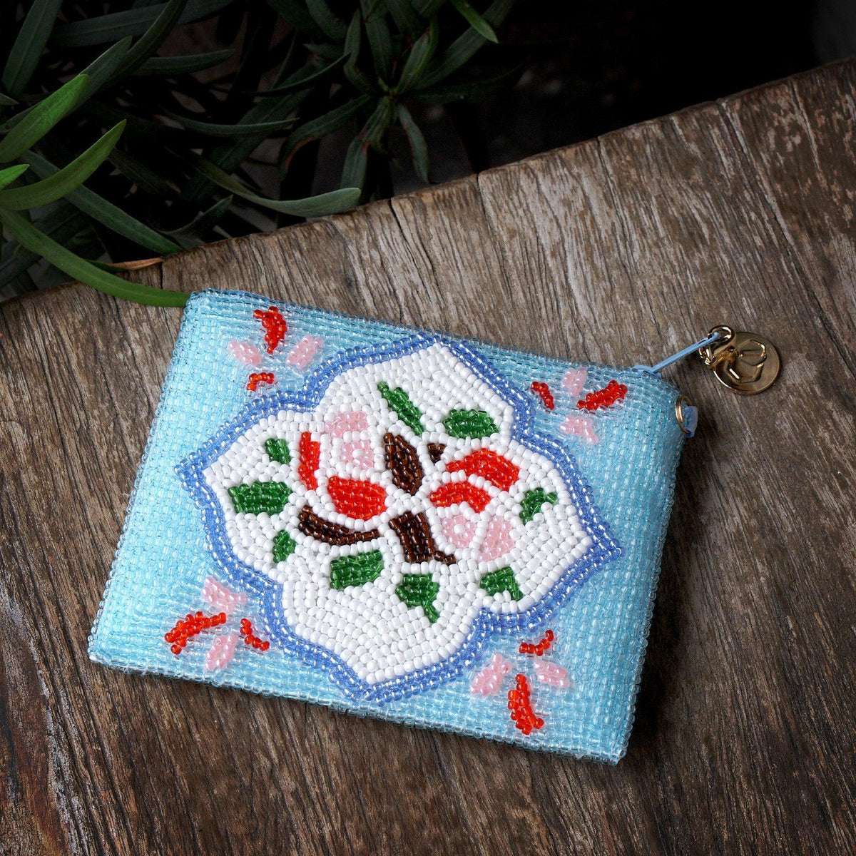 COCOONESE | Beaded Coin Purse - Spring Mosaic (BL)