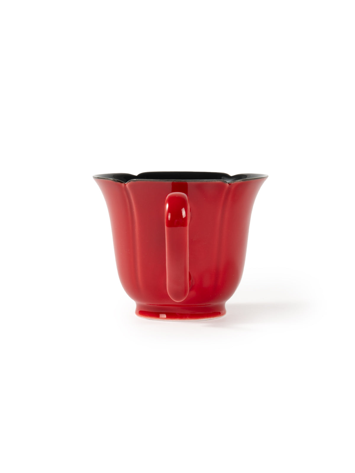 CRAFILAB | Vermilion Red & Moon Gazing Teacup With Heart & Shaped Side Handle