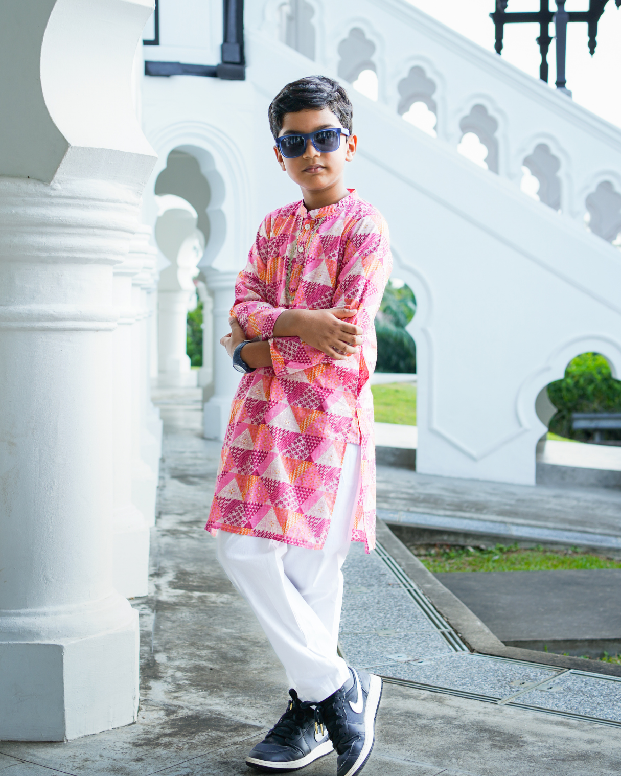 NIMBU | Mehak Pink Boys Kurta Pajama in Muslin Cotton