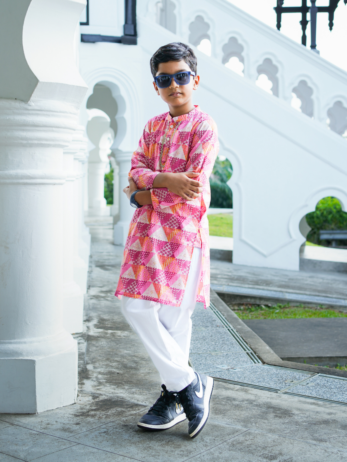 NIMBU | Mehak Pink Boys Kurta Pajama in Muslin Cotton