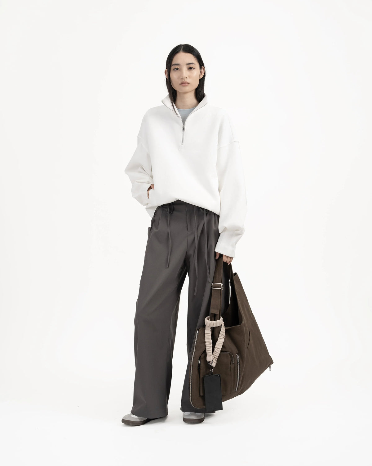 GRAYE | Quarter Zip Pullover - White