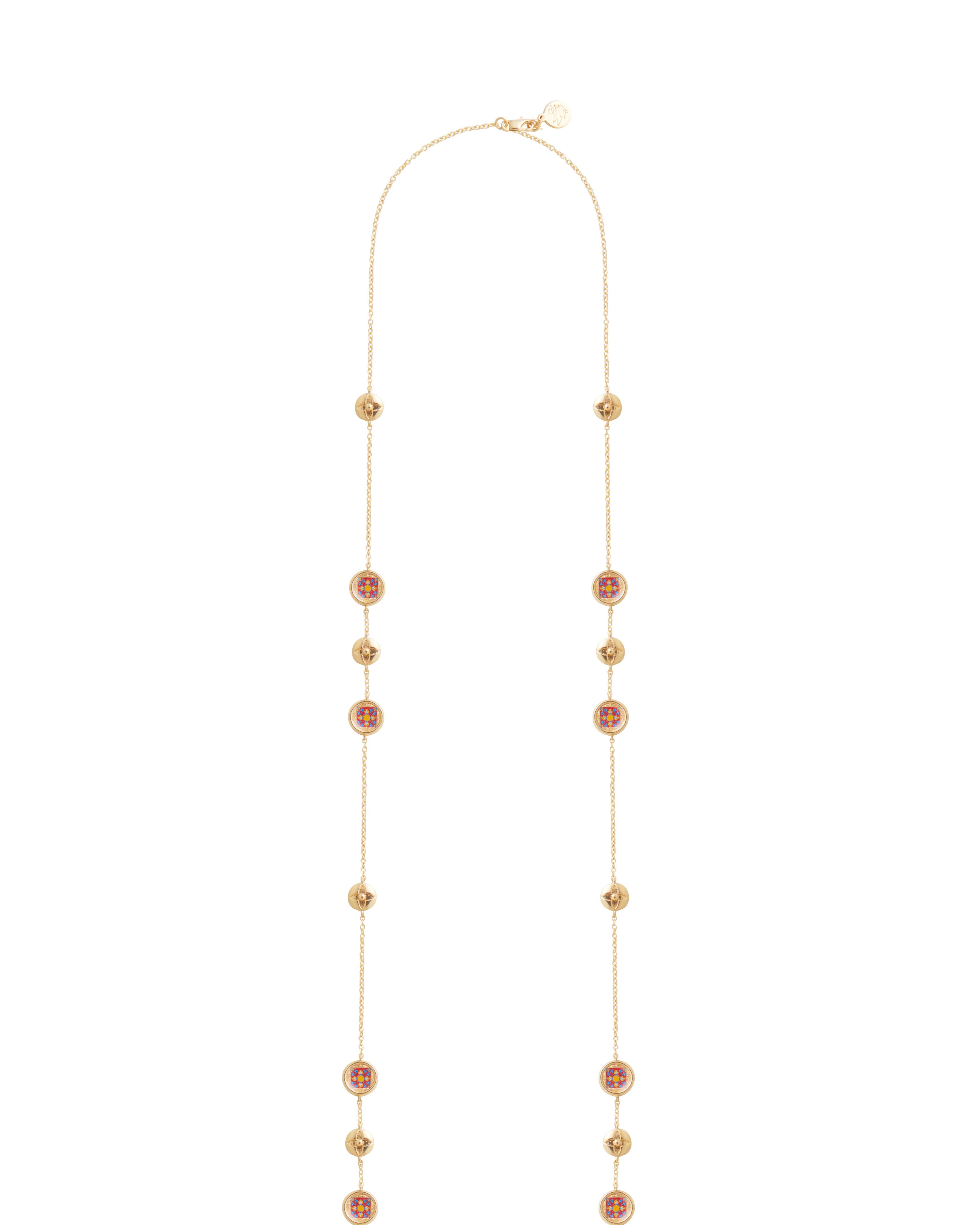 RARE BIRD COLLECTION | Reversible Spanish Medallion Long Necklace - Royal