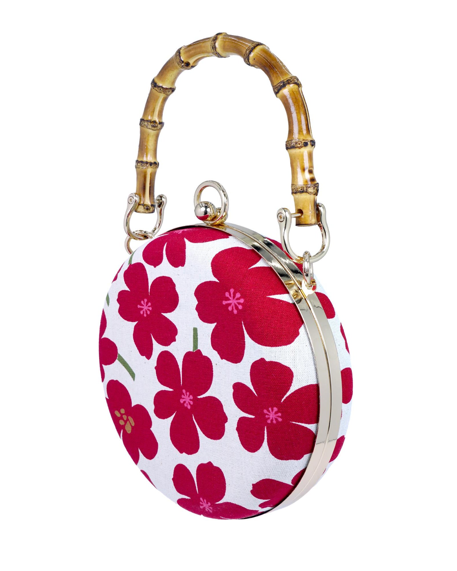 COCOONESE | Round Hard Case Bamboo Handle Bag