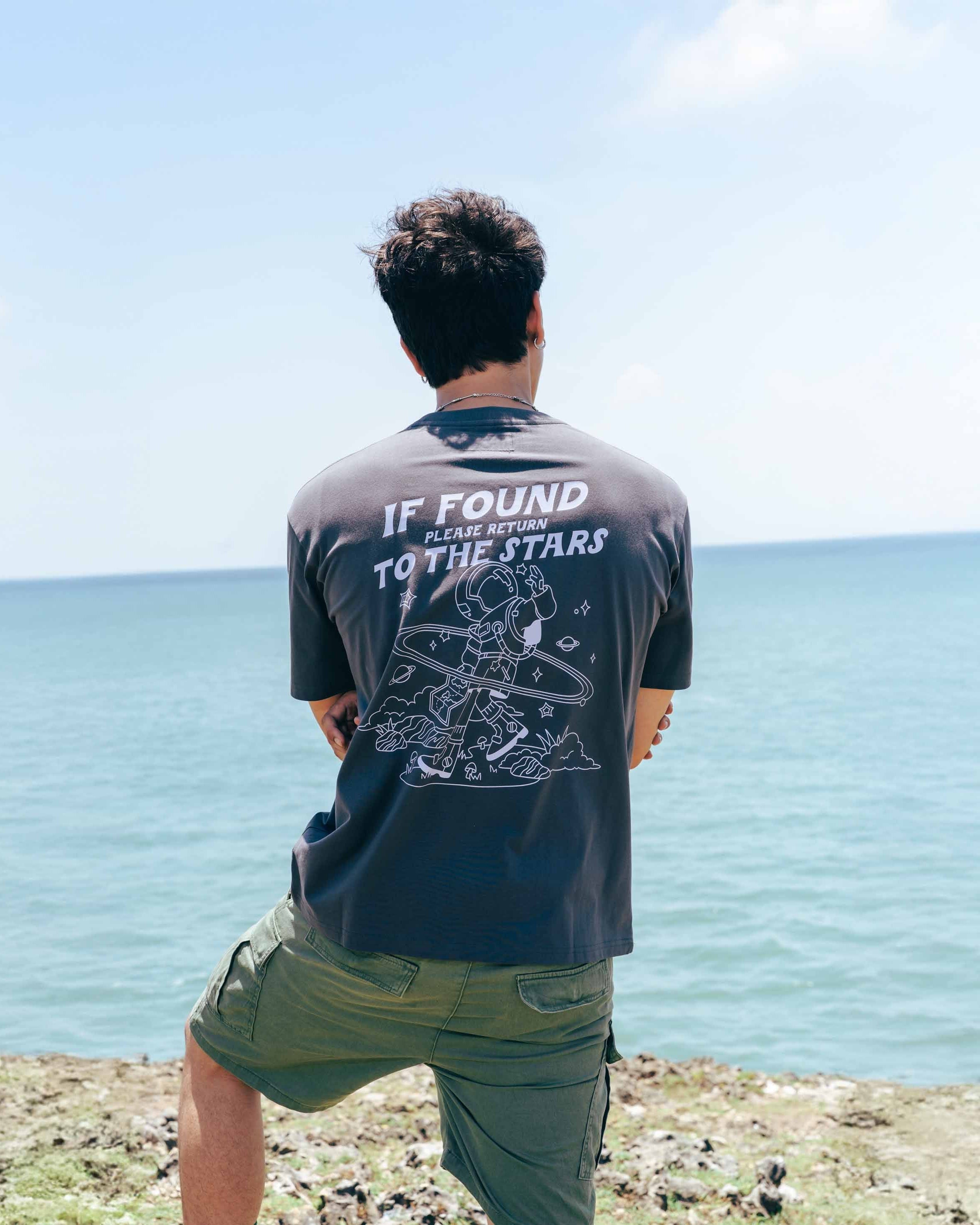 TALKING TOES | Stargazer Oversized Tee - Charcoal