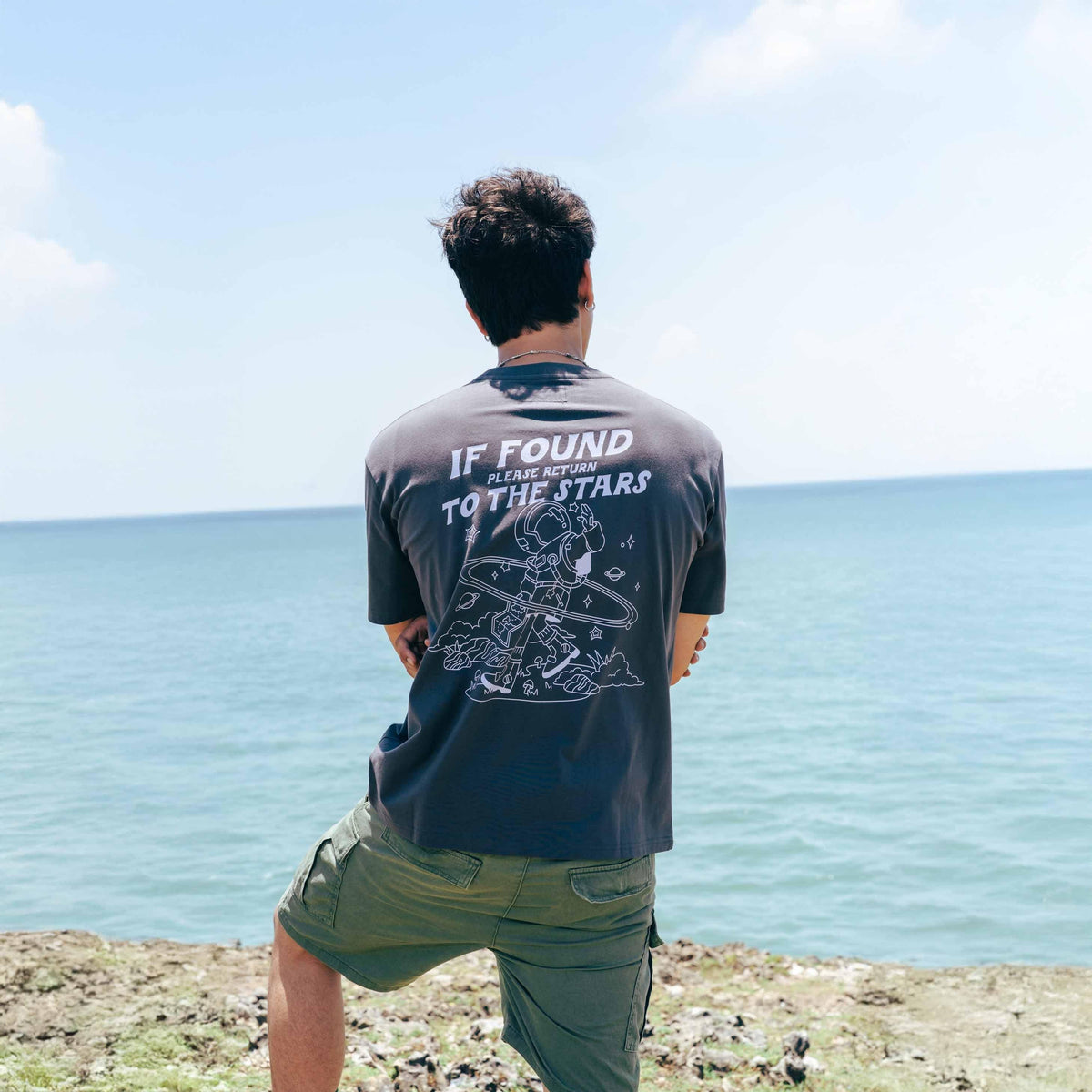 TALKING TOES | Stargazer Oversized Tee - Charcoal