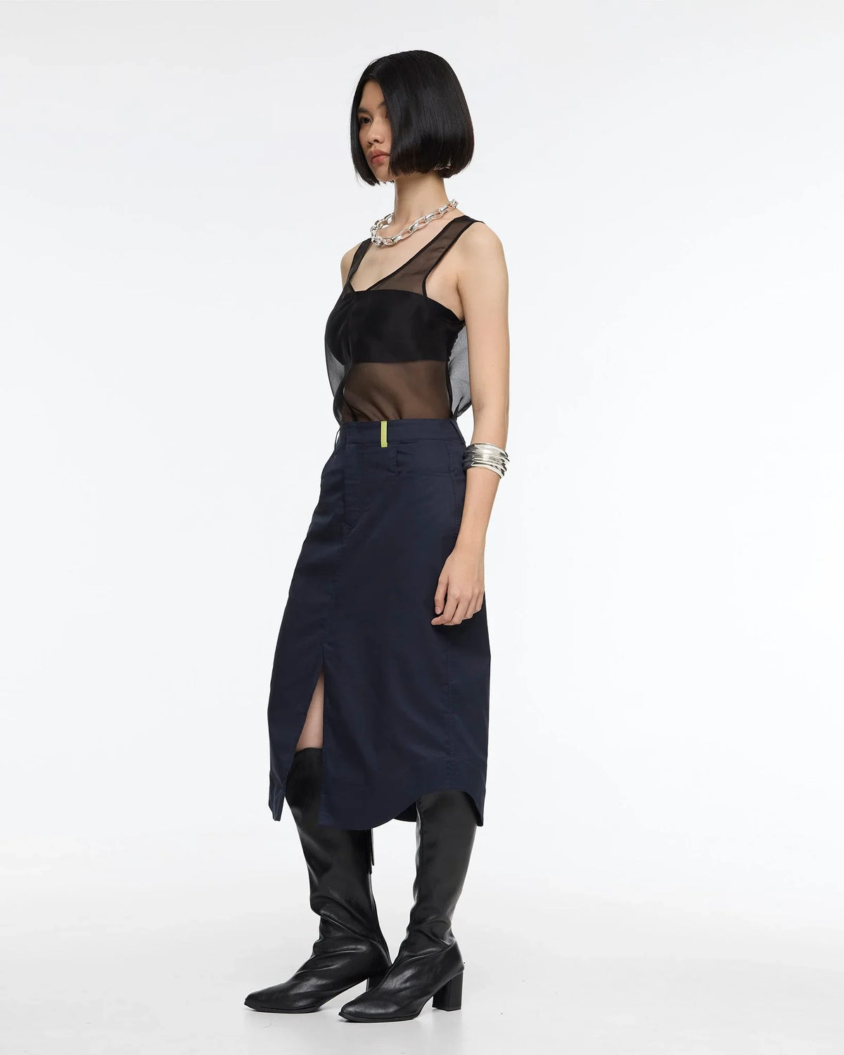 ROCK DAISY | Sira Straight Midi Organic Cotton Skirt