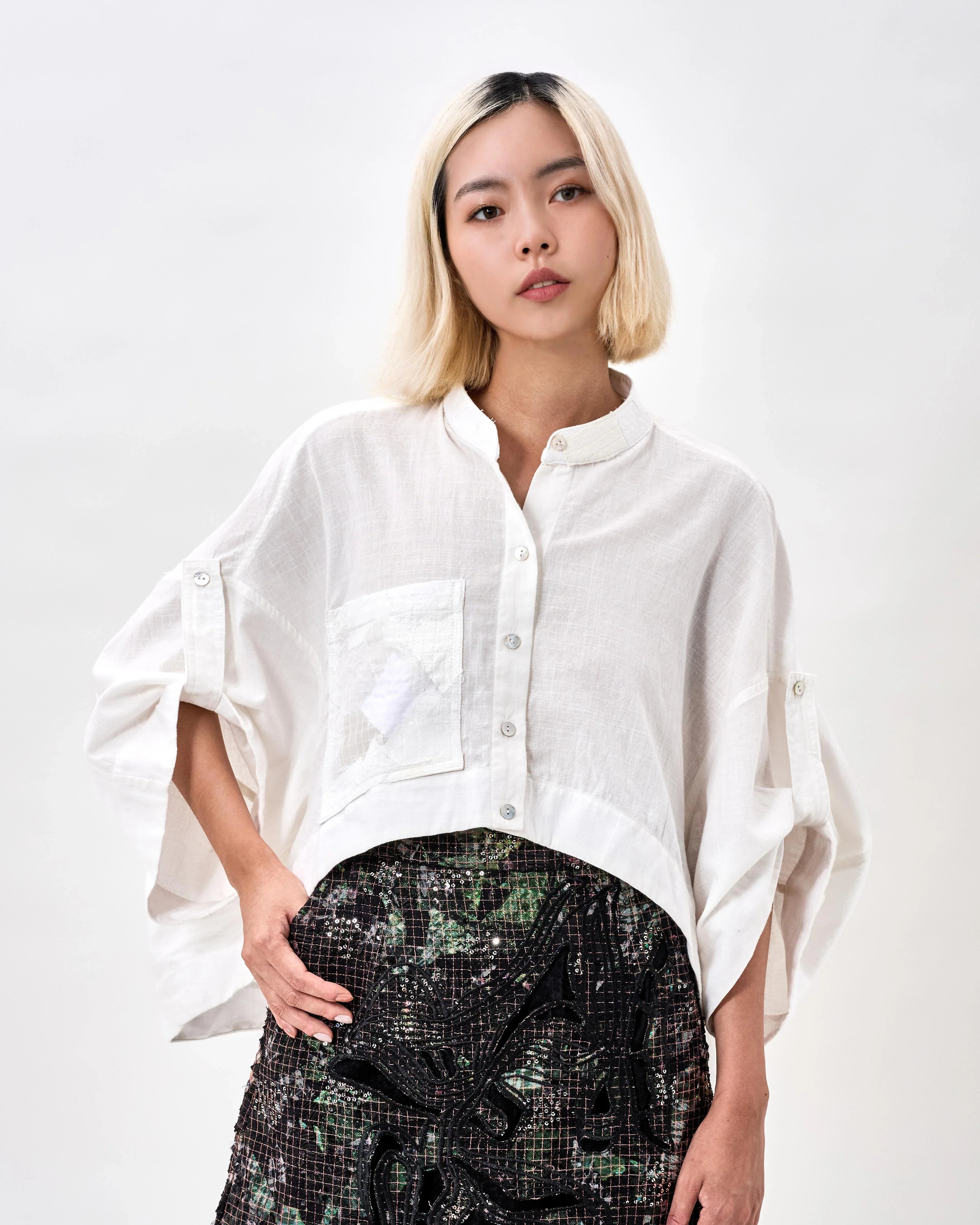 KHAAR | White Coral Crop Top