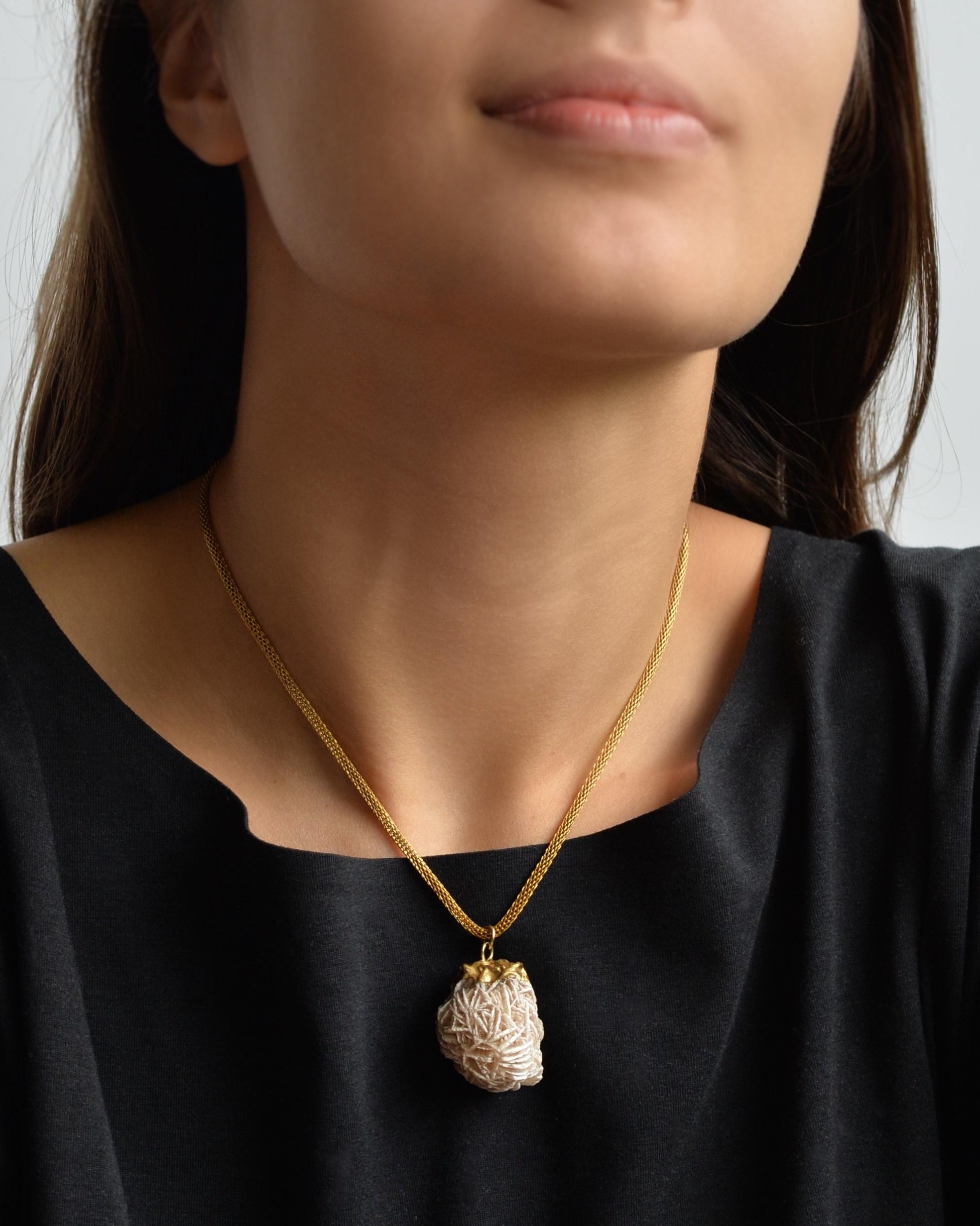 MARILYN TAN JEWELLERY | Desert Rose Natural Gemstone Pendant Necklace In Gold