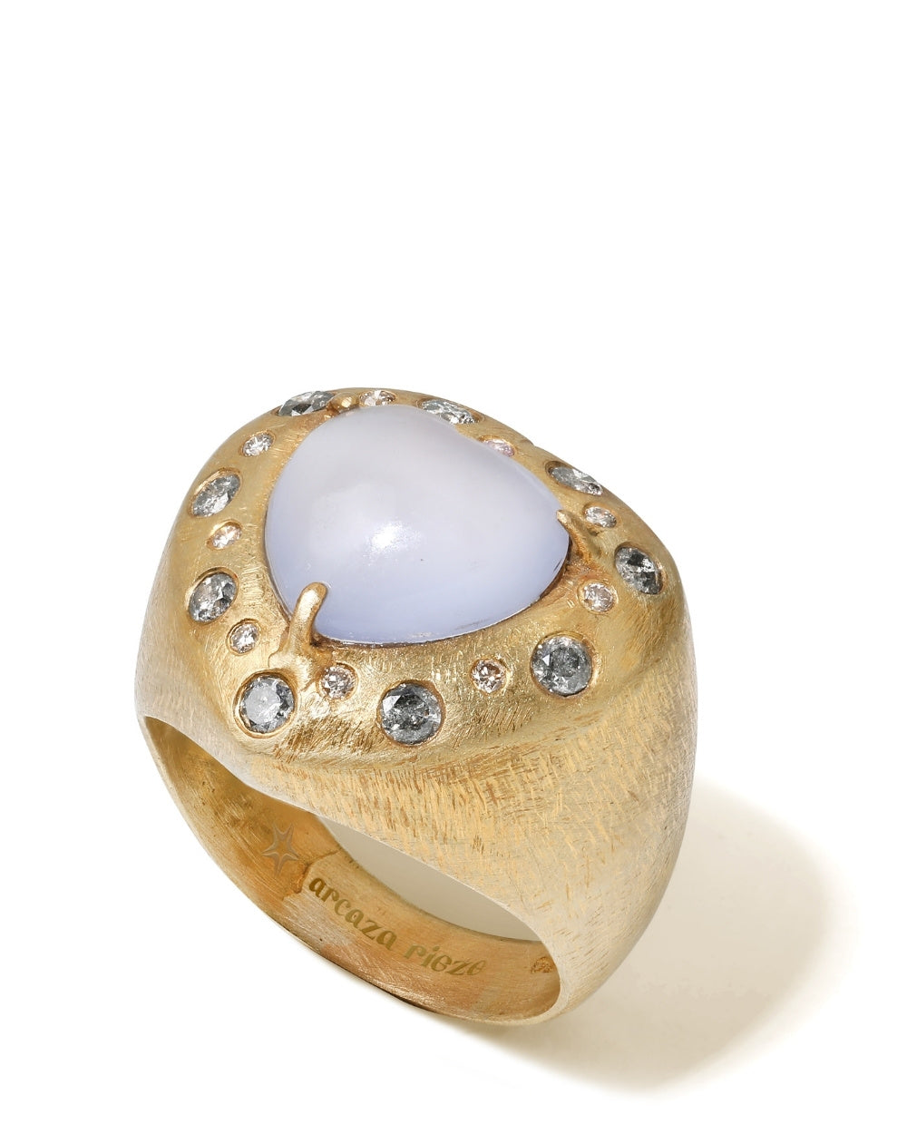 CREATIVE JEWELLERY STUDIO | 18k Gold Chacedony & Diamond "Beckoning Joy" Ring by Arcaza Riezelina