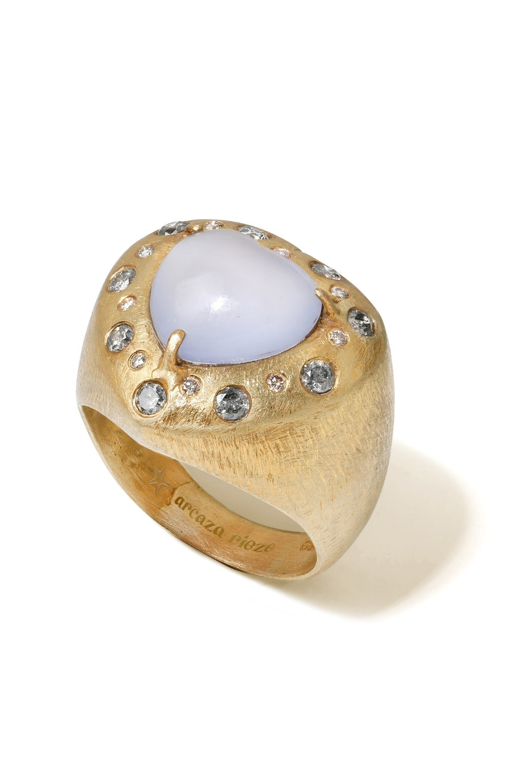 CREATIVE JEWELLERY STUDIO | 18k Gold Chacedony & Diamond "Beckoning Joy" Ring by Arcaza Riezelina